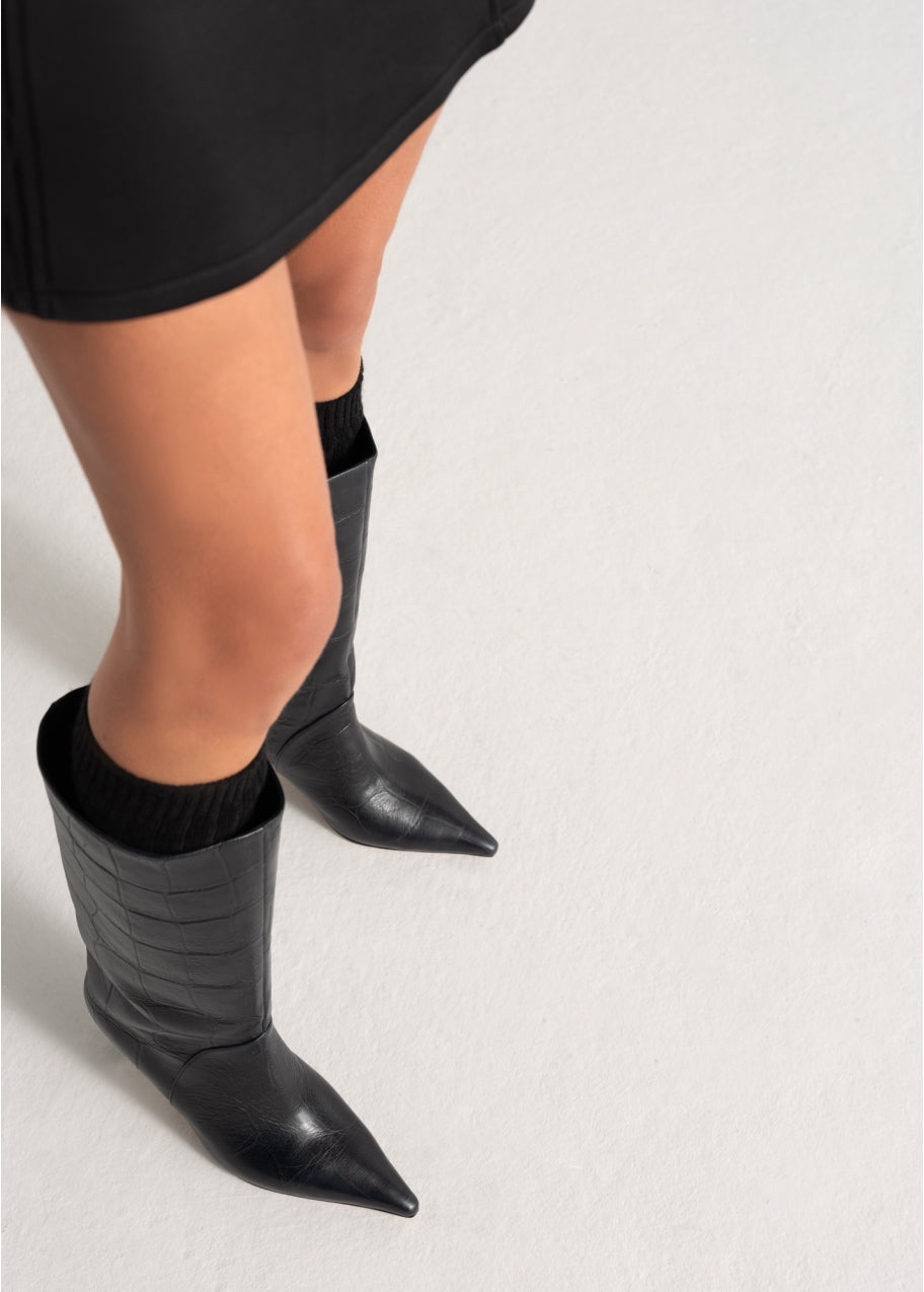 COCO LEATHER BLACK BOOTS