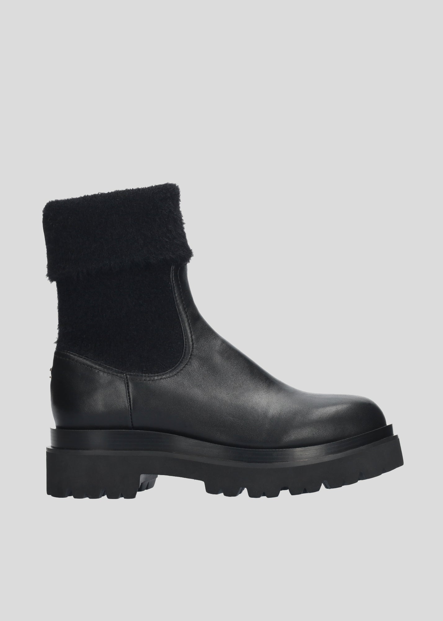 BLACK JERSEY LEATHER BOOTS