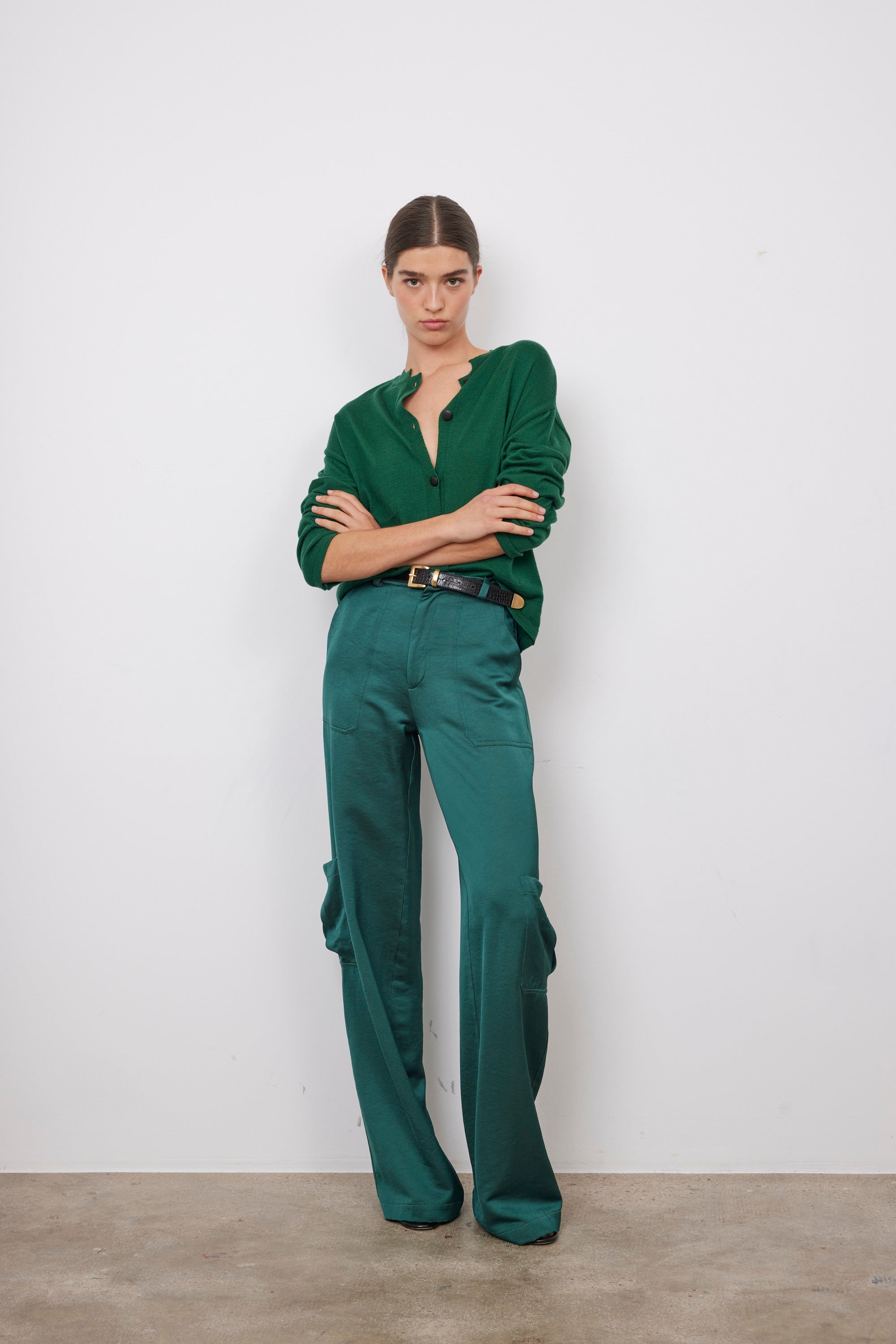 KATHIE GREEN CARDIGAN