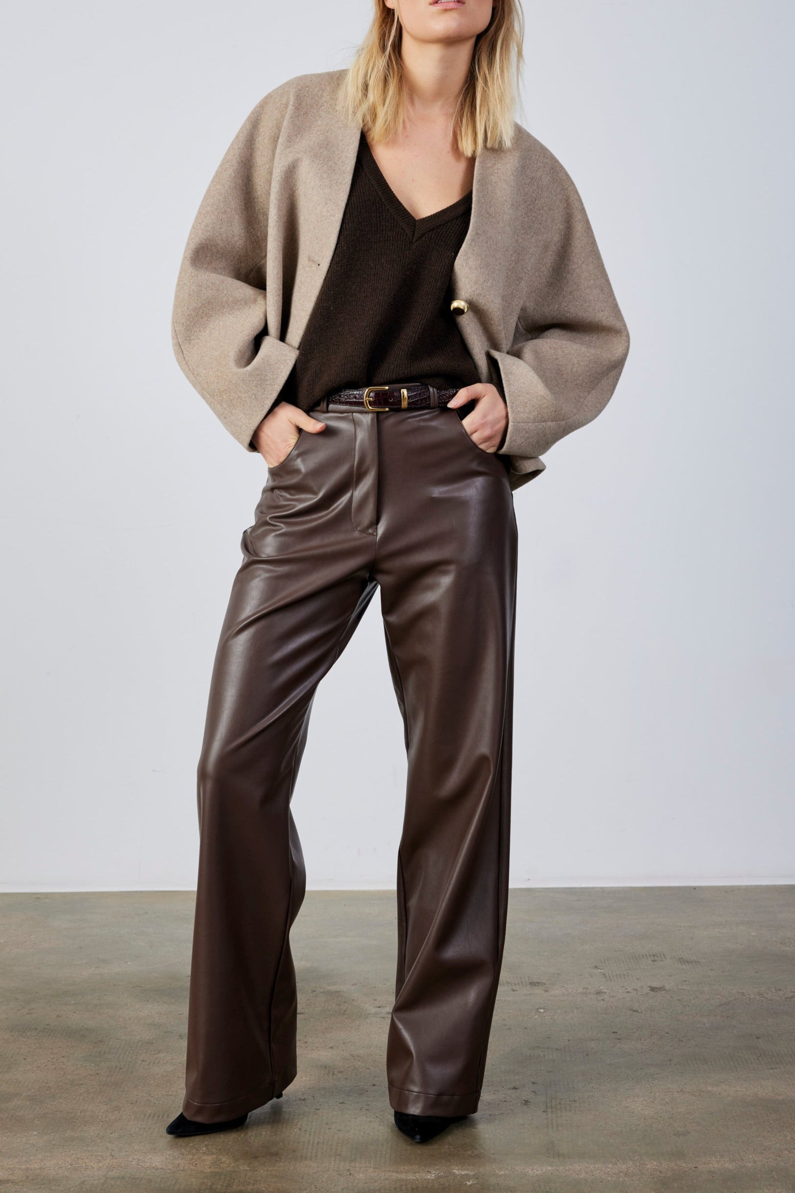 PANTS LIA DARK BROWN