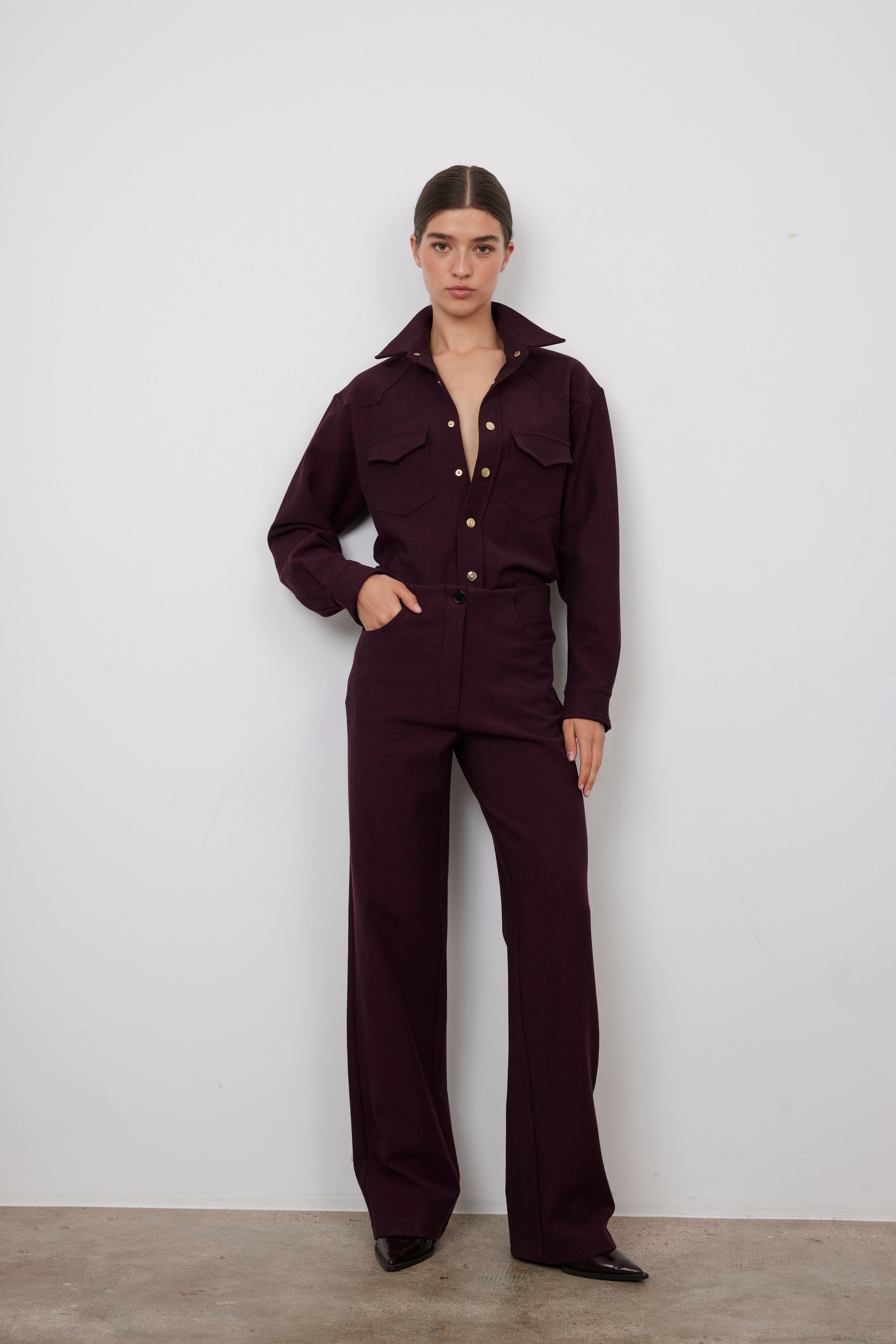 CHLOE BURGUNDY PANTS