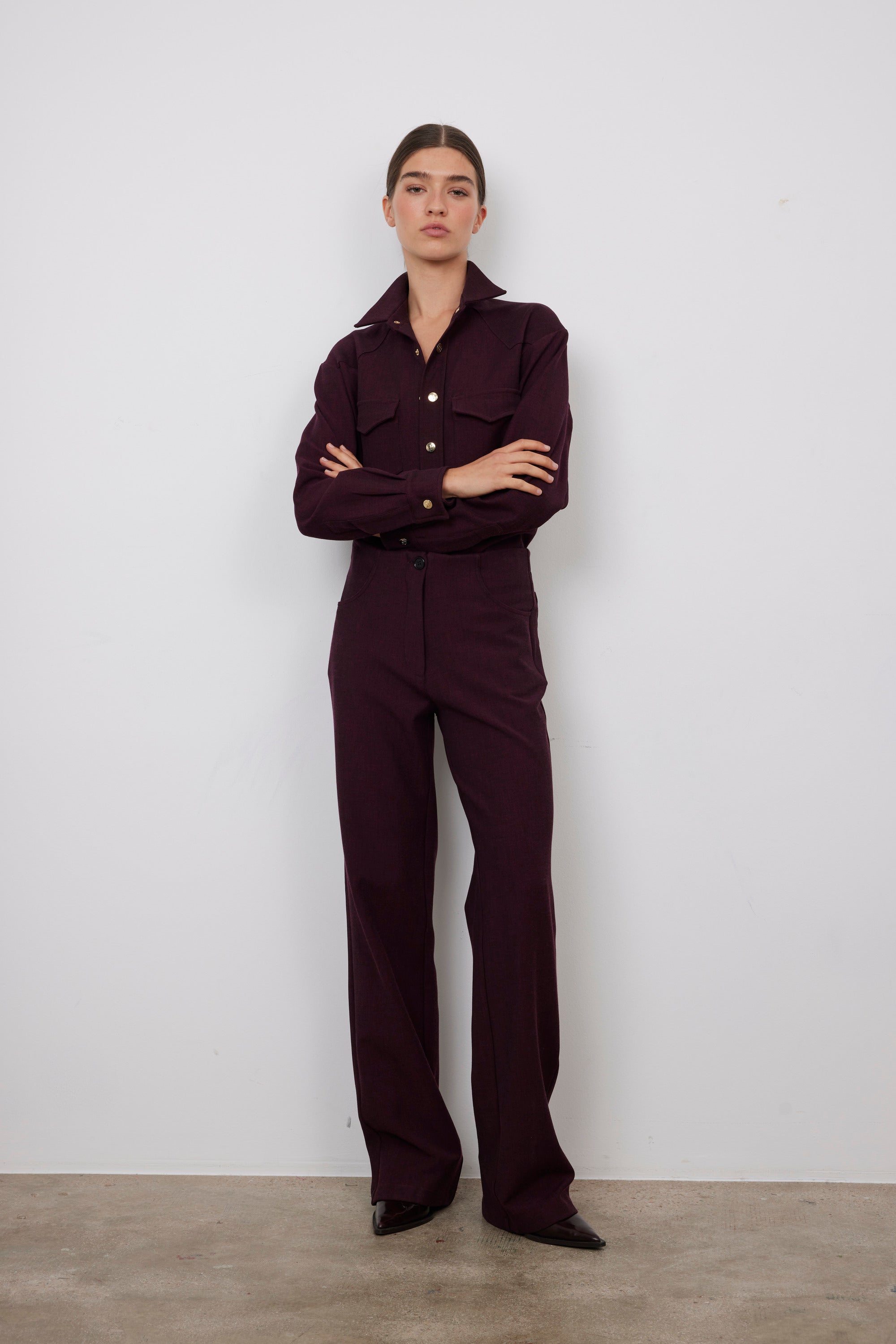 CHLOE BURGUNDY PANTS