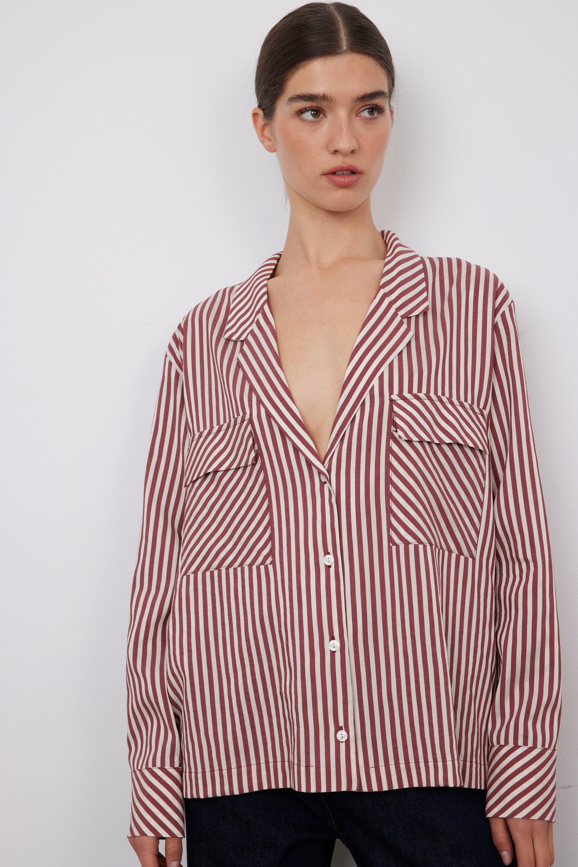 SANDRA BURGUNDY SHIRT