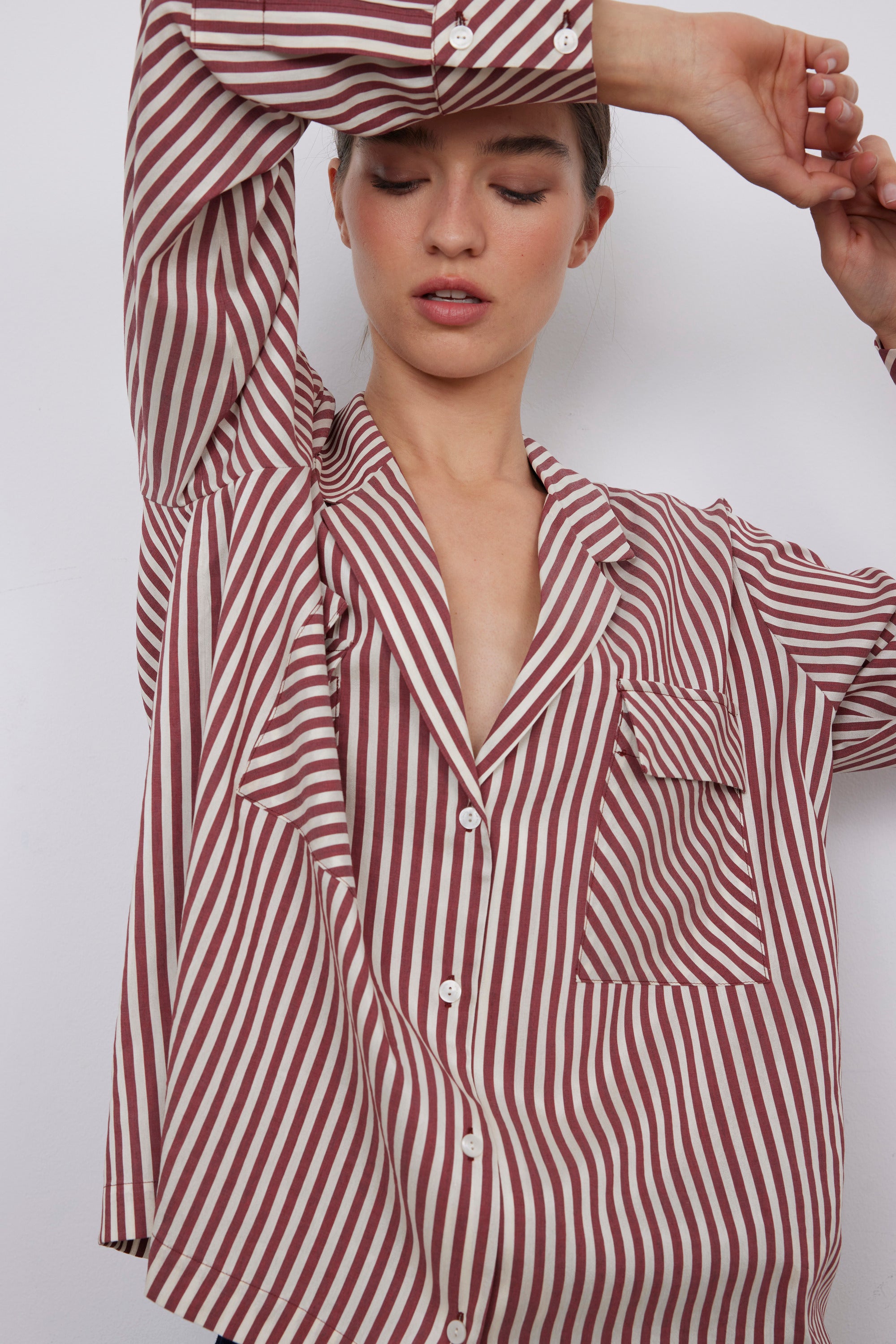 SANDRA BURGUNDY SHIRT