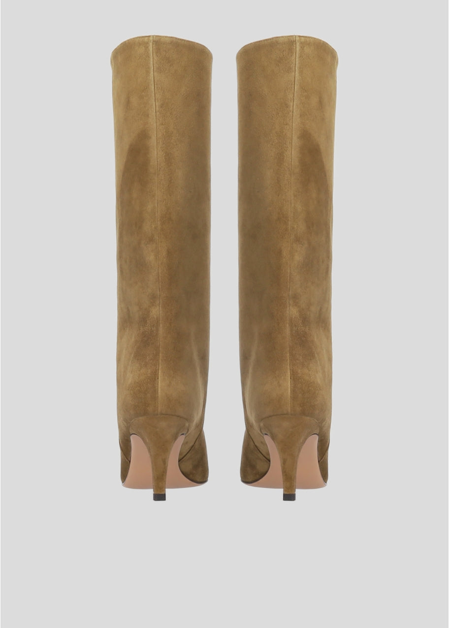 KID'S SUEDE LEATHER OLIVE BOOTS