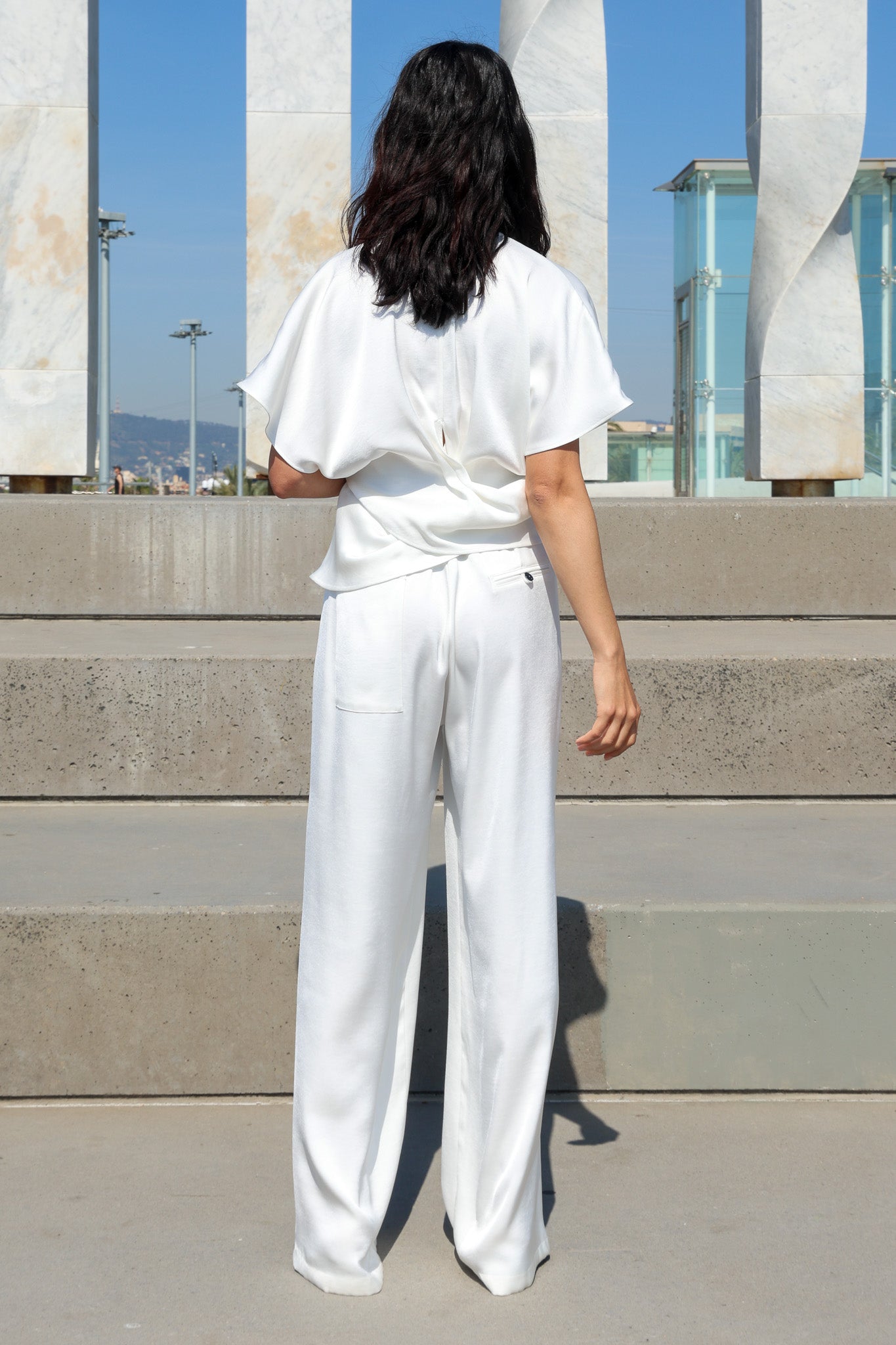 PANTALÓN JOANNE SATÉN BLANCO