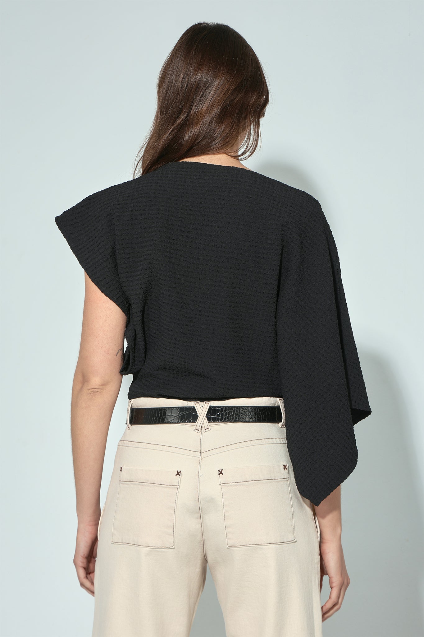 TOP CALIPSO SEERSUCKER BLACK