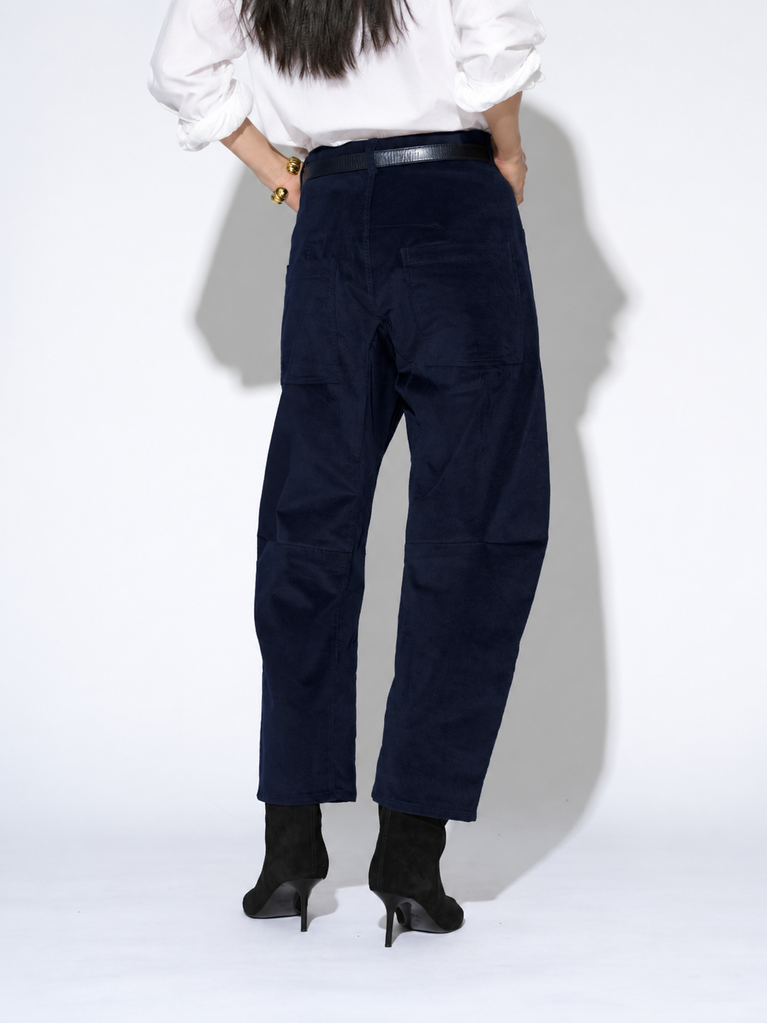 BRUNA NAVY VELVET TROUSERS