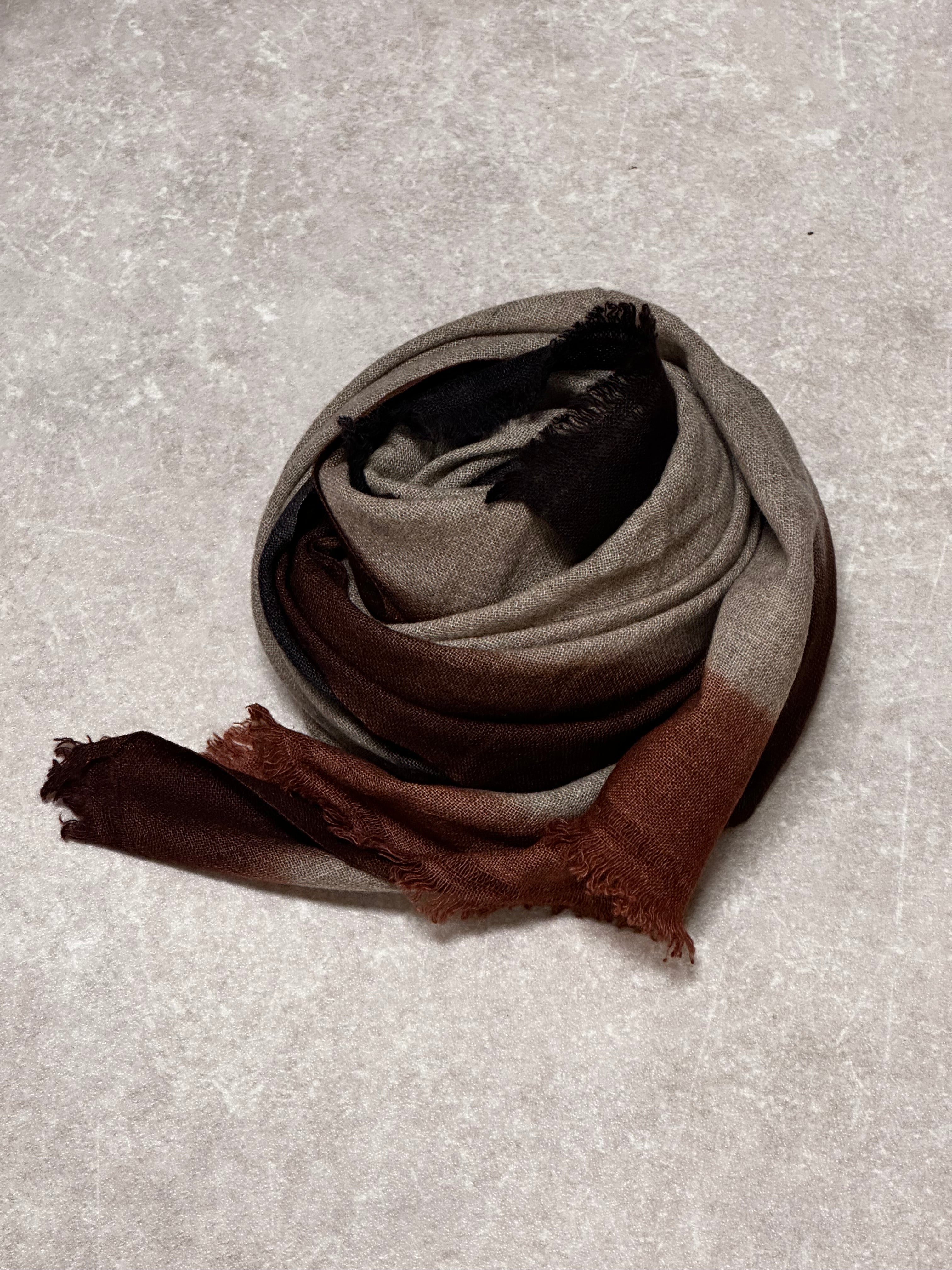 BROWN TIE DYE FOULARD