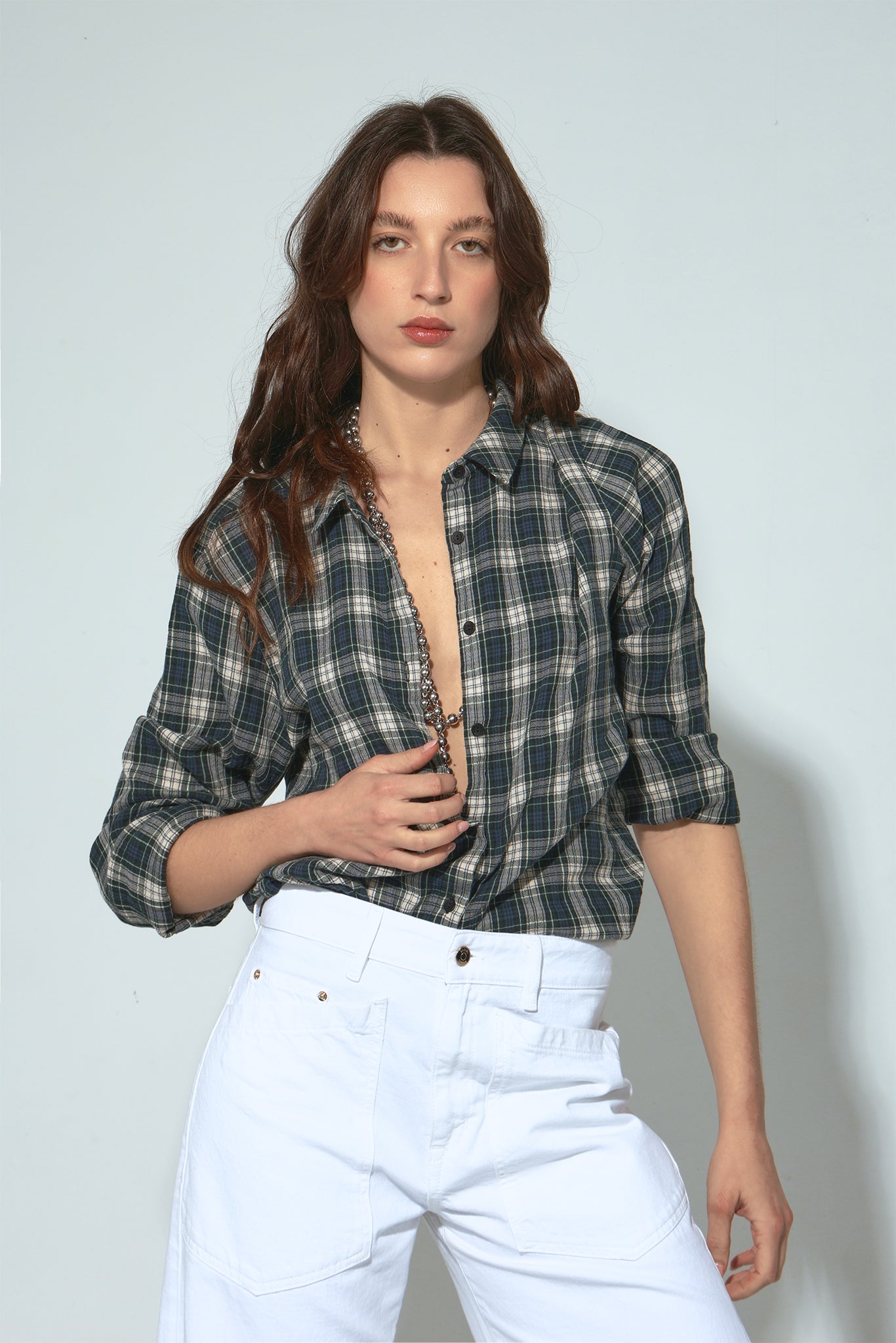 CAMISA FERNANDA CUADRO VERDE