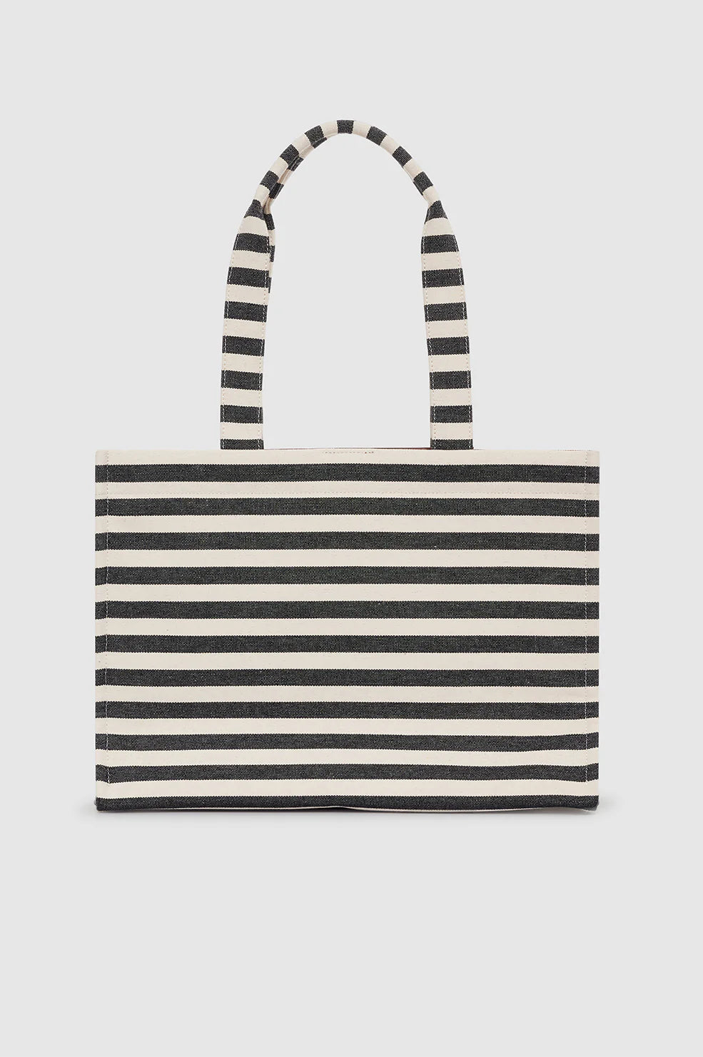 BAG LARA TOTE BLACK AND NATURAL STRIPE