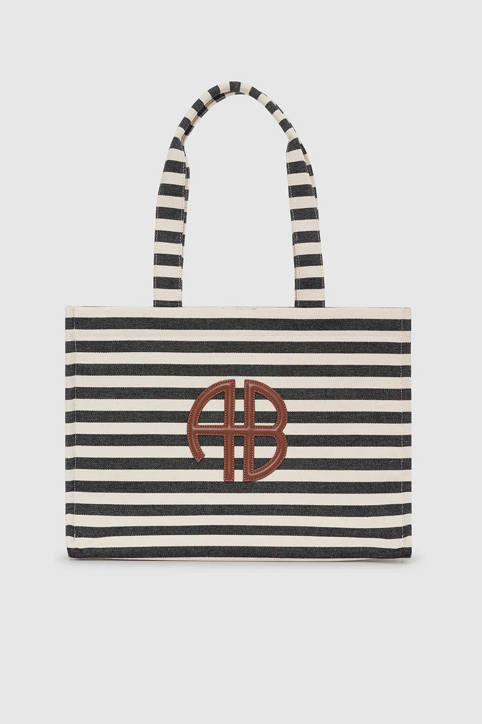 BAG LARA TOTE BLACK AND NATURAL STRIPE