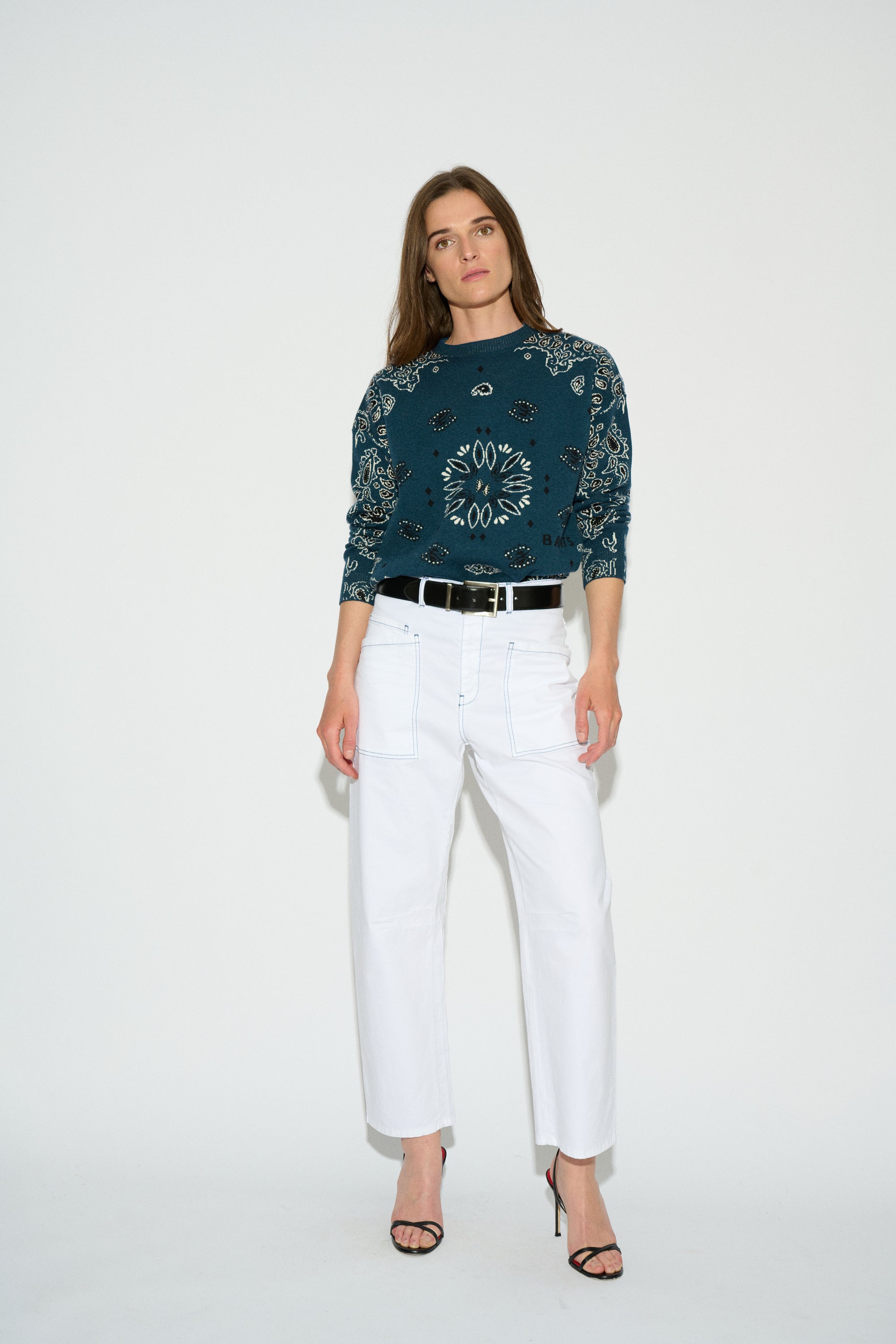 PANTALÓN BRUNA BARREL TIRO MEDIO BLANCO