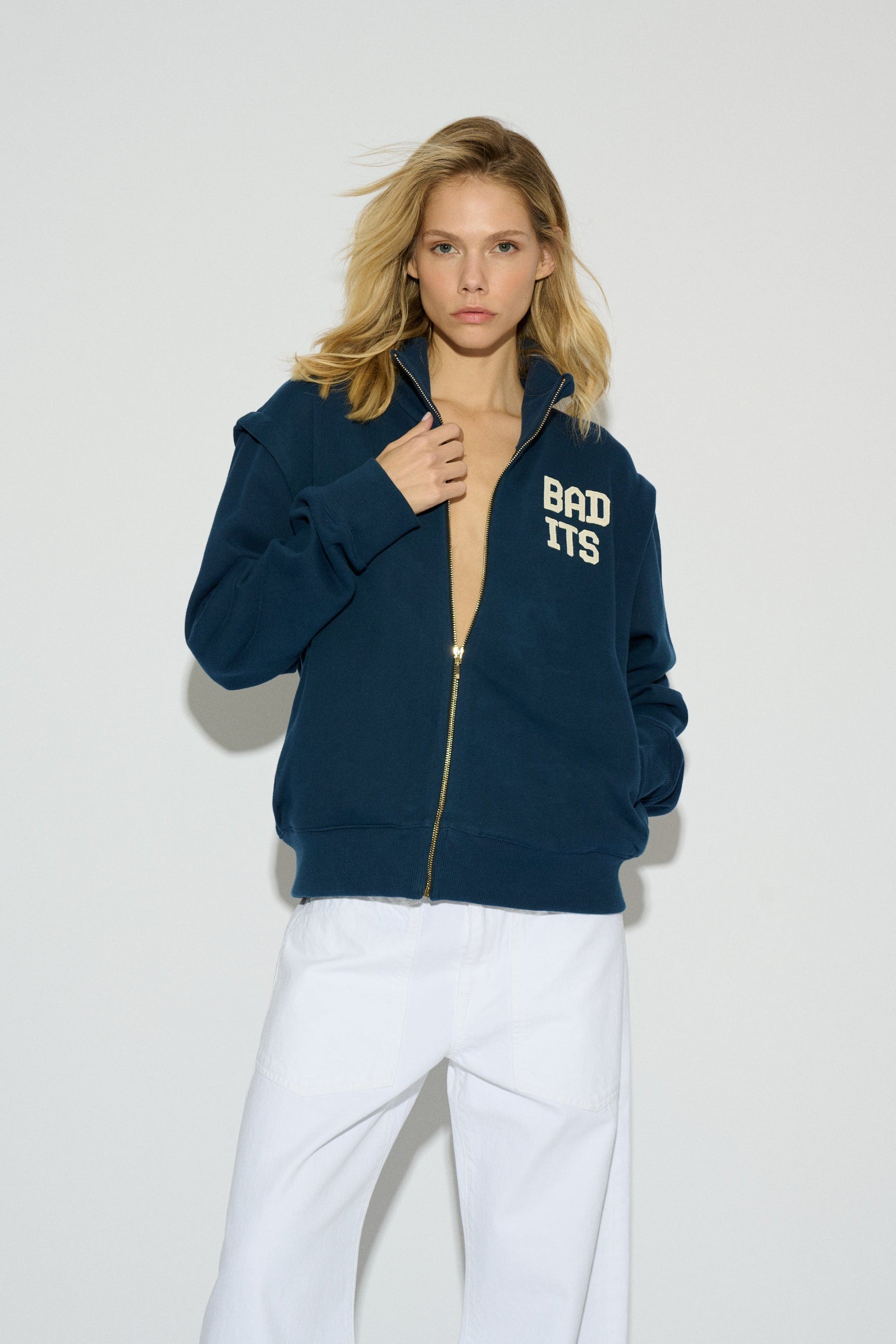 NAVY ZIP-UP GALA SWEATSHIRT