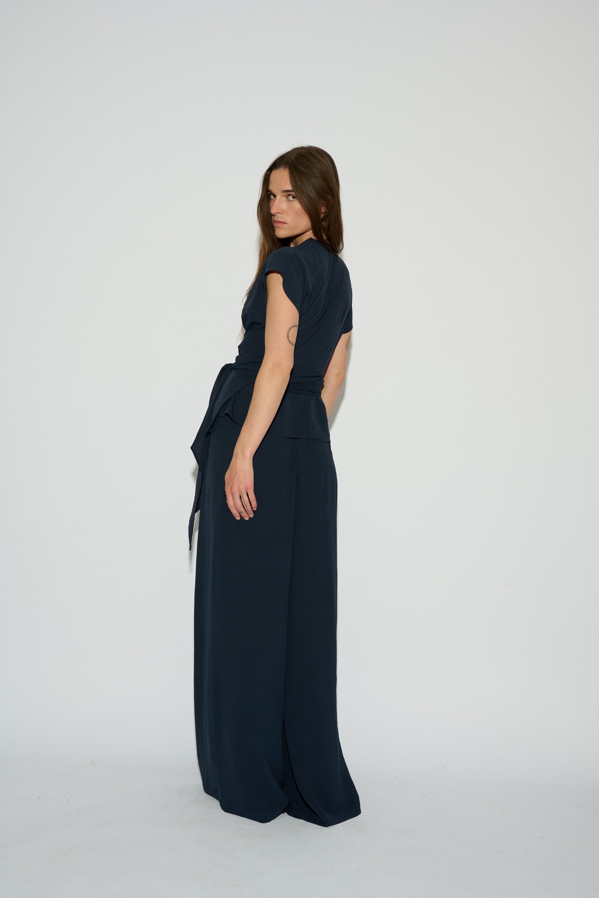 BLUSA BRUNA CRUZADA LAZADA NAVY