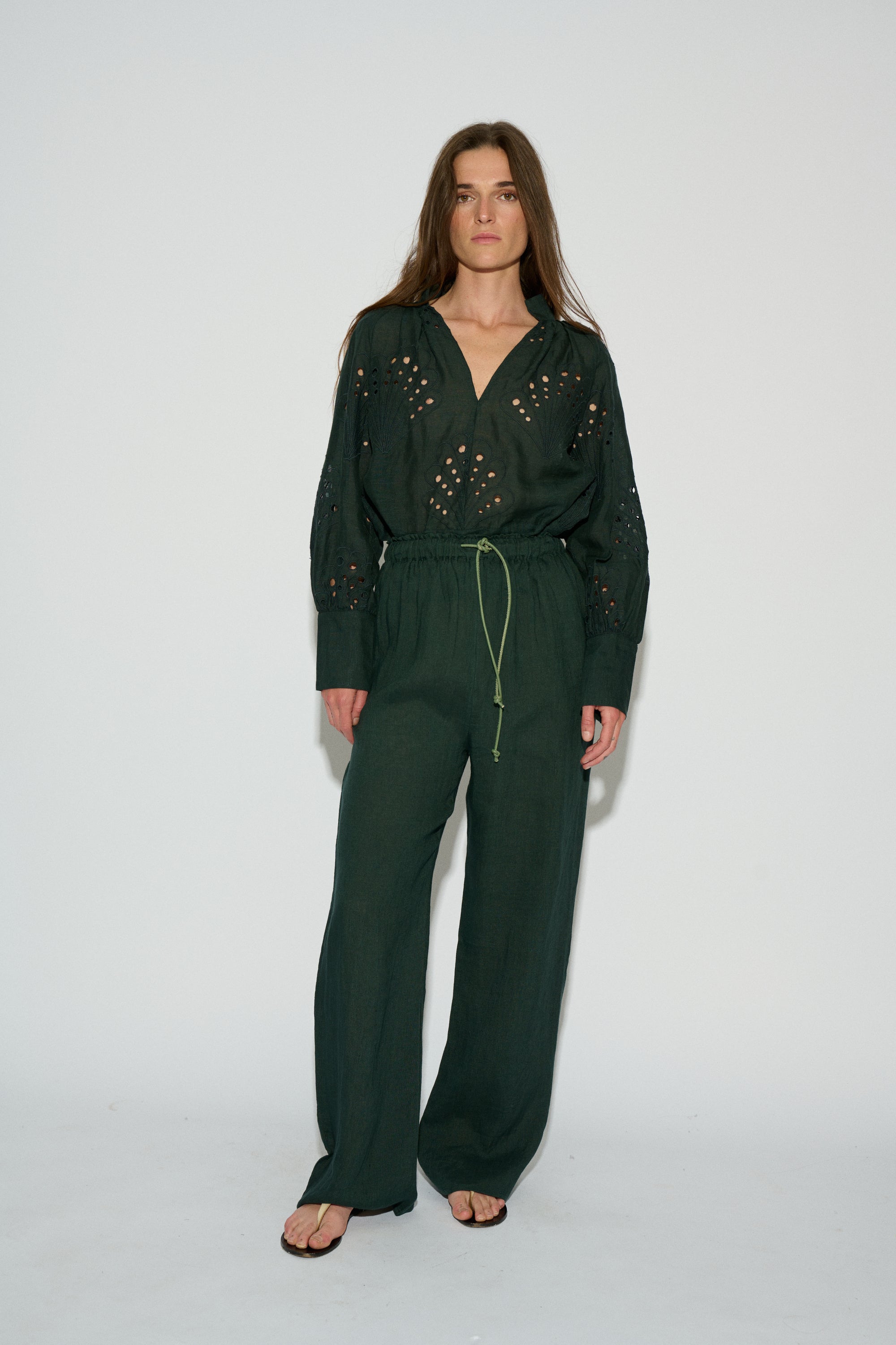 GREEN LINEN LOOK