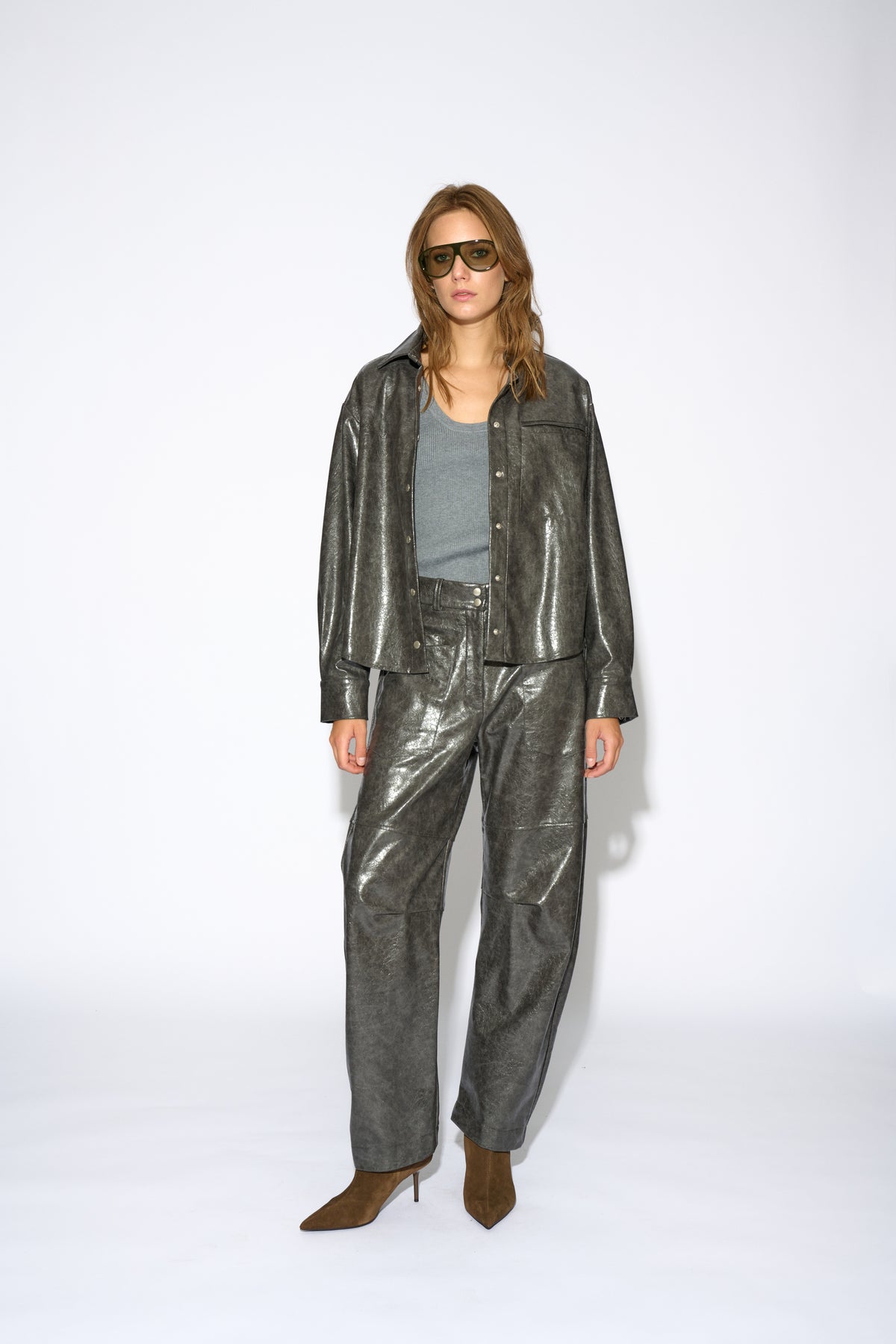 CAMISA ROXY SNAPS PIEL GRIS