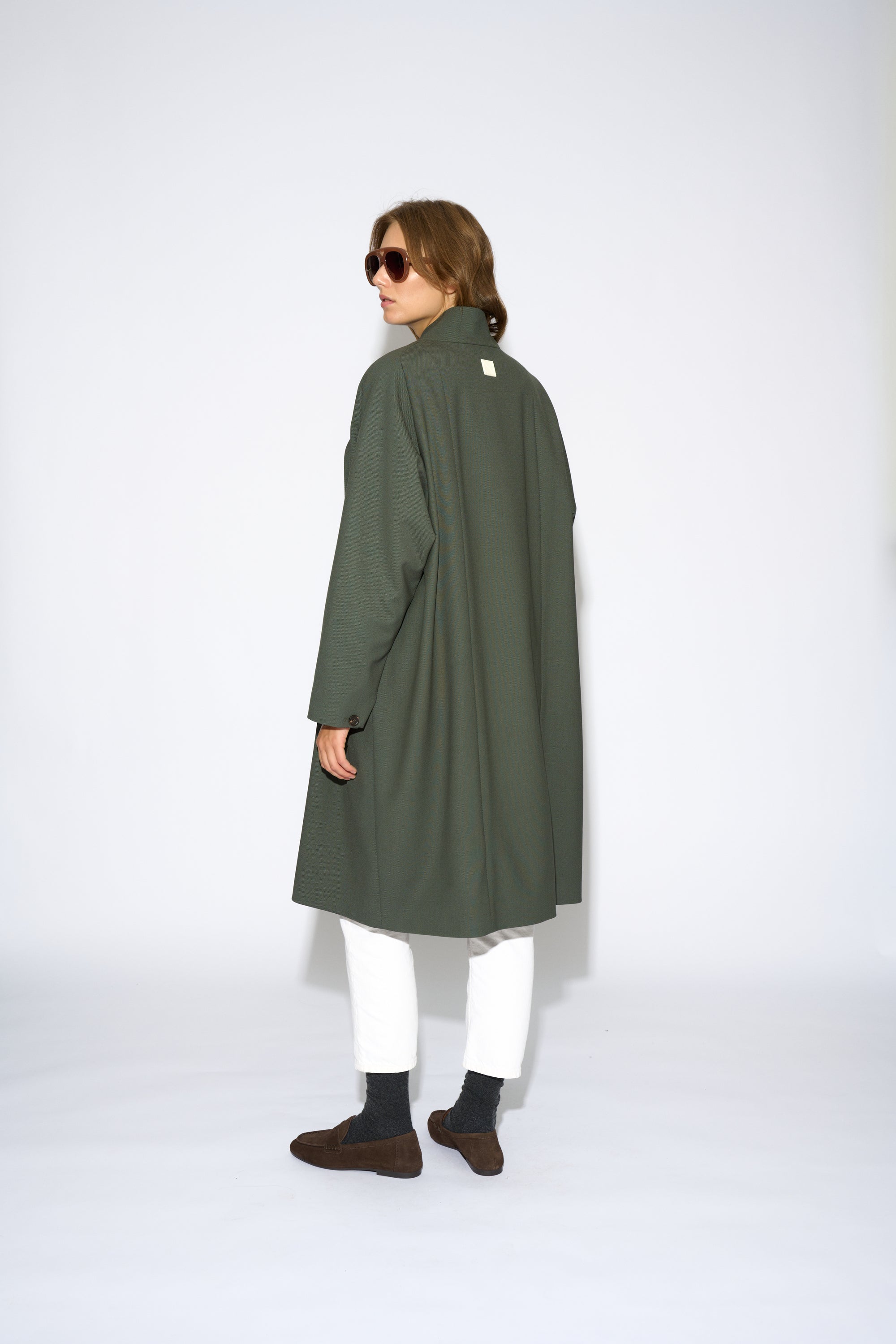 DANISH LONG GREEN TRENCH COAT