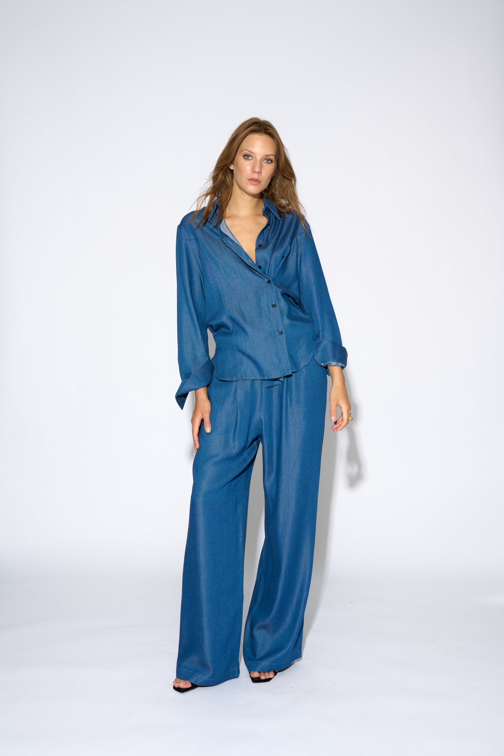 GIULIA FLOWY DENIM TROUSERS