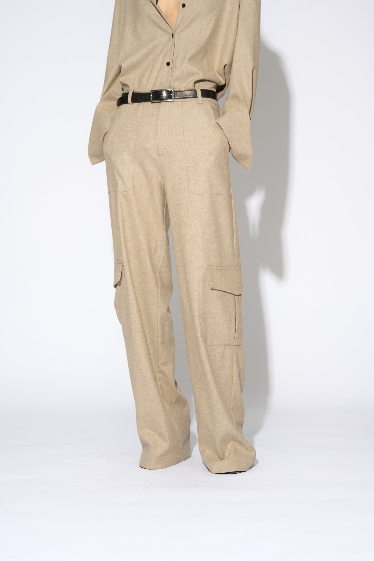 PUGLIA STRAIGHT ECRU TROUSERS