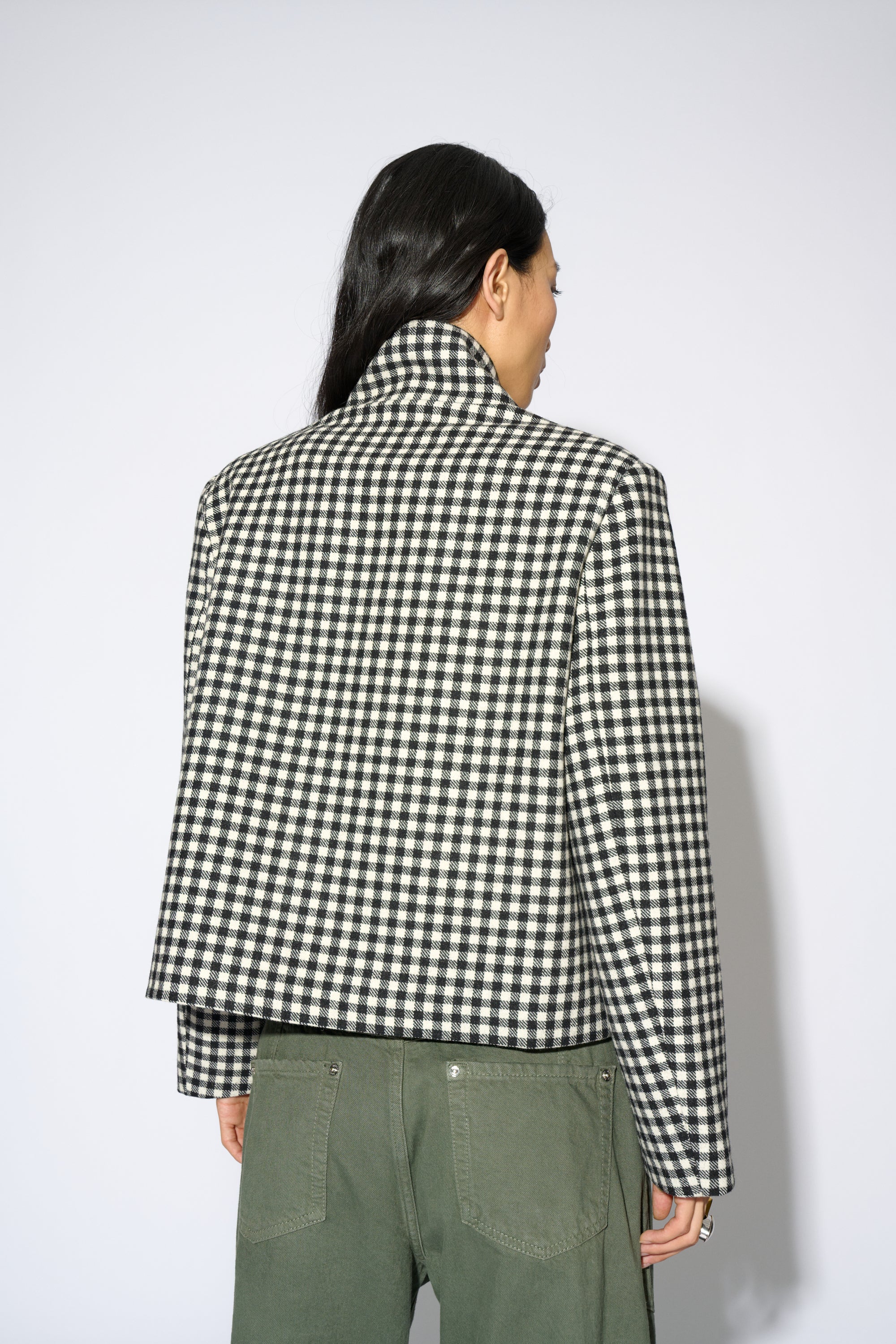 ANGELA BLACK PLAID JACKET