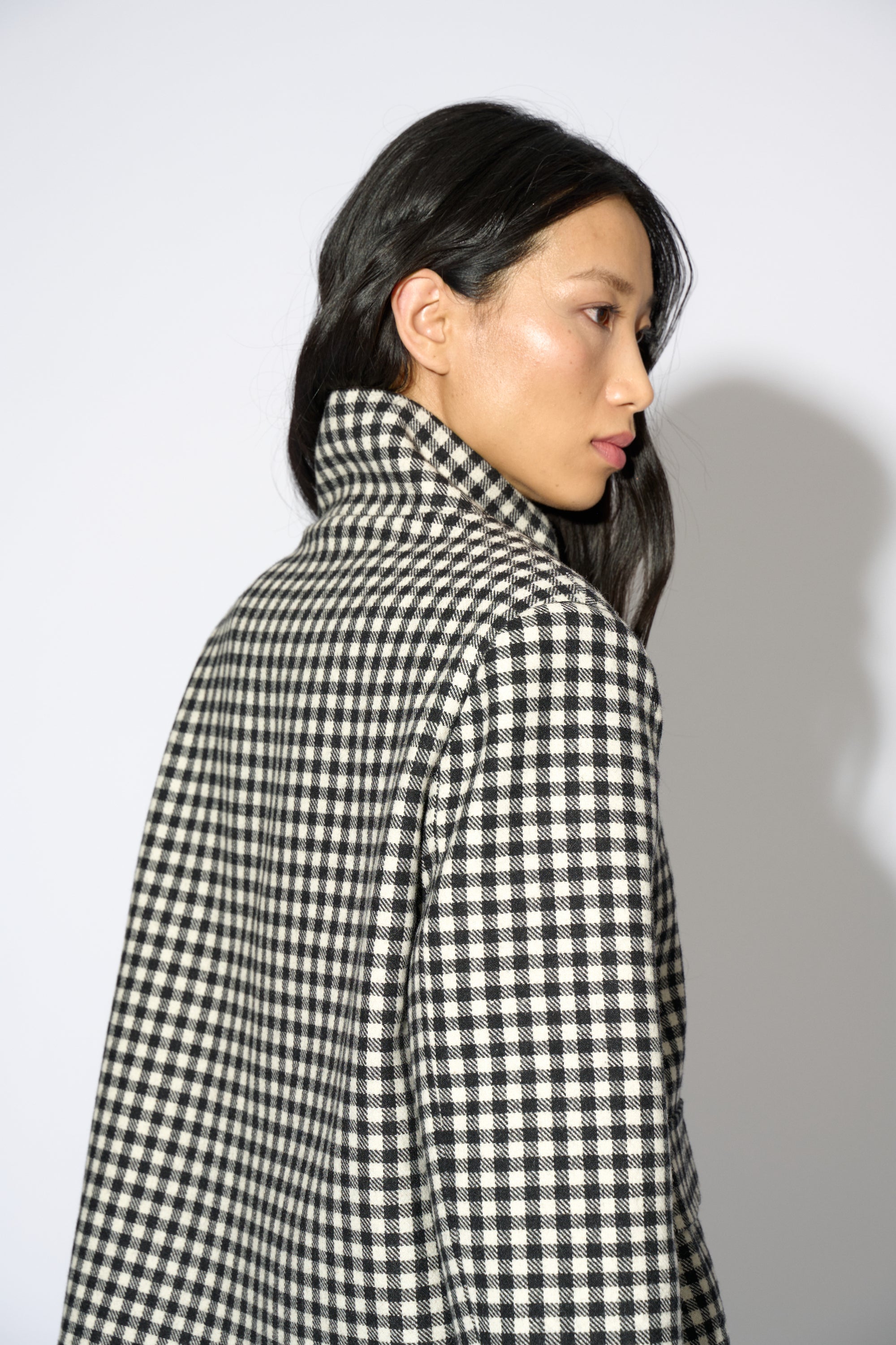 ANGELA BLACK PLAID JACKET