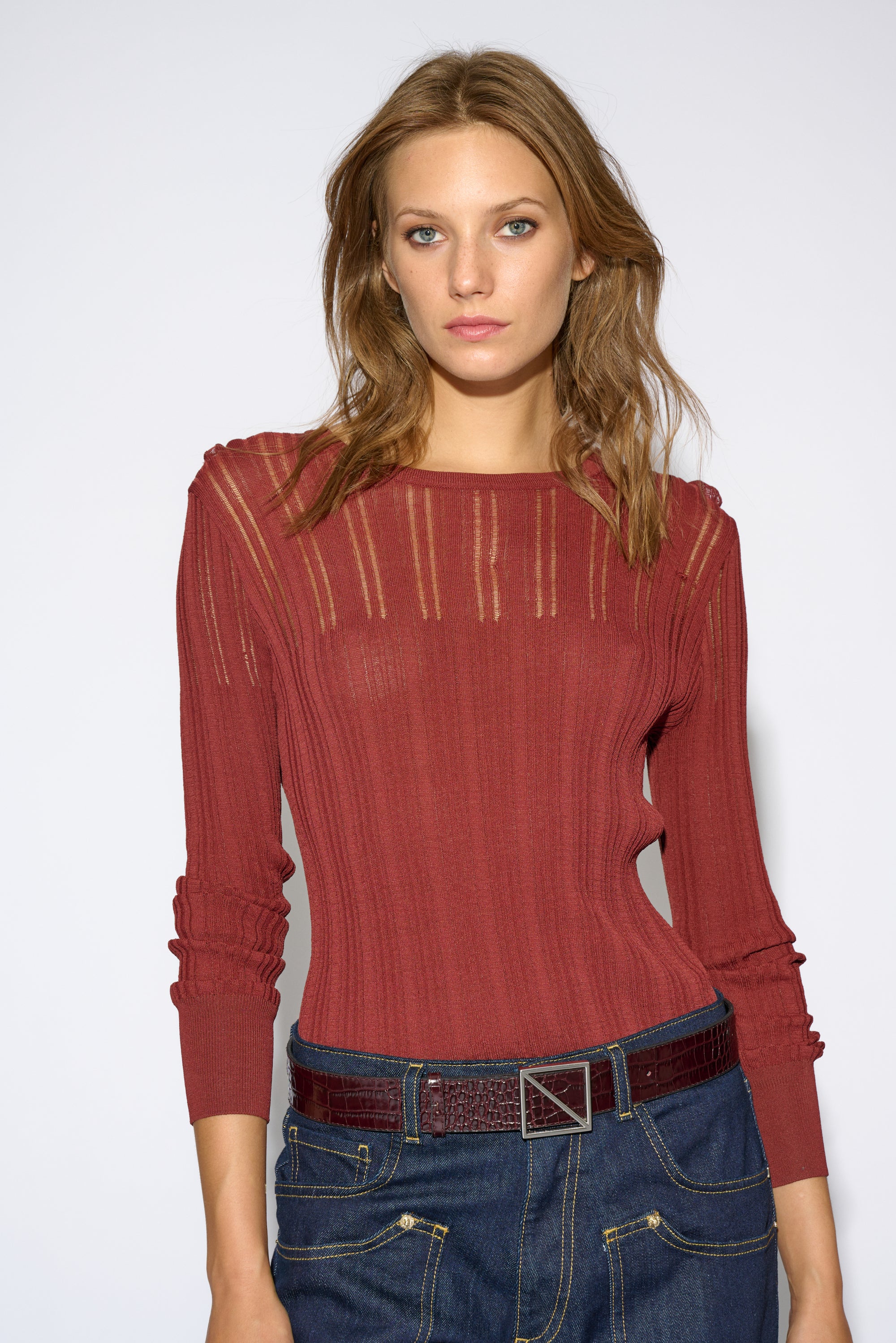 TOP SISI DESAGUJADO TERRACOTA