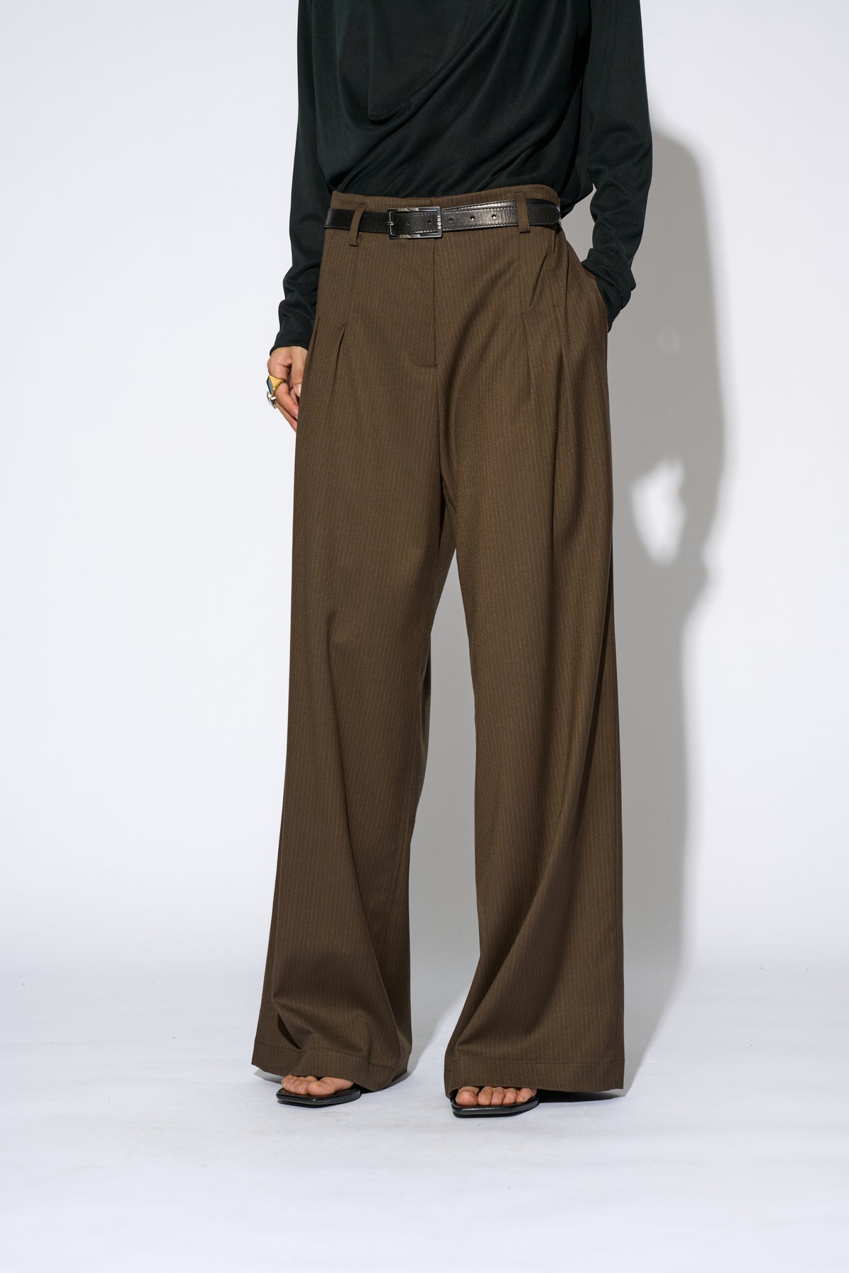 EULALIA BROWN STRIPED PANTS