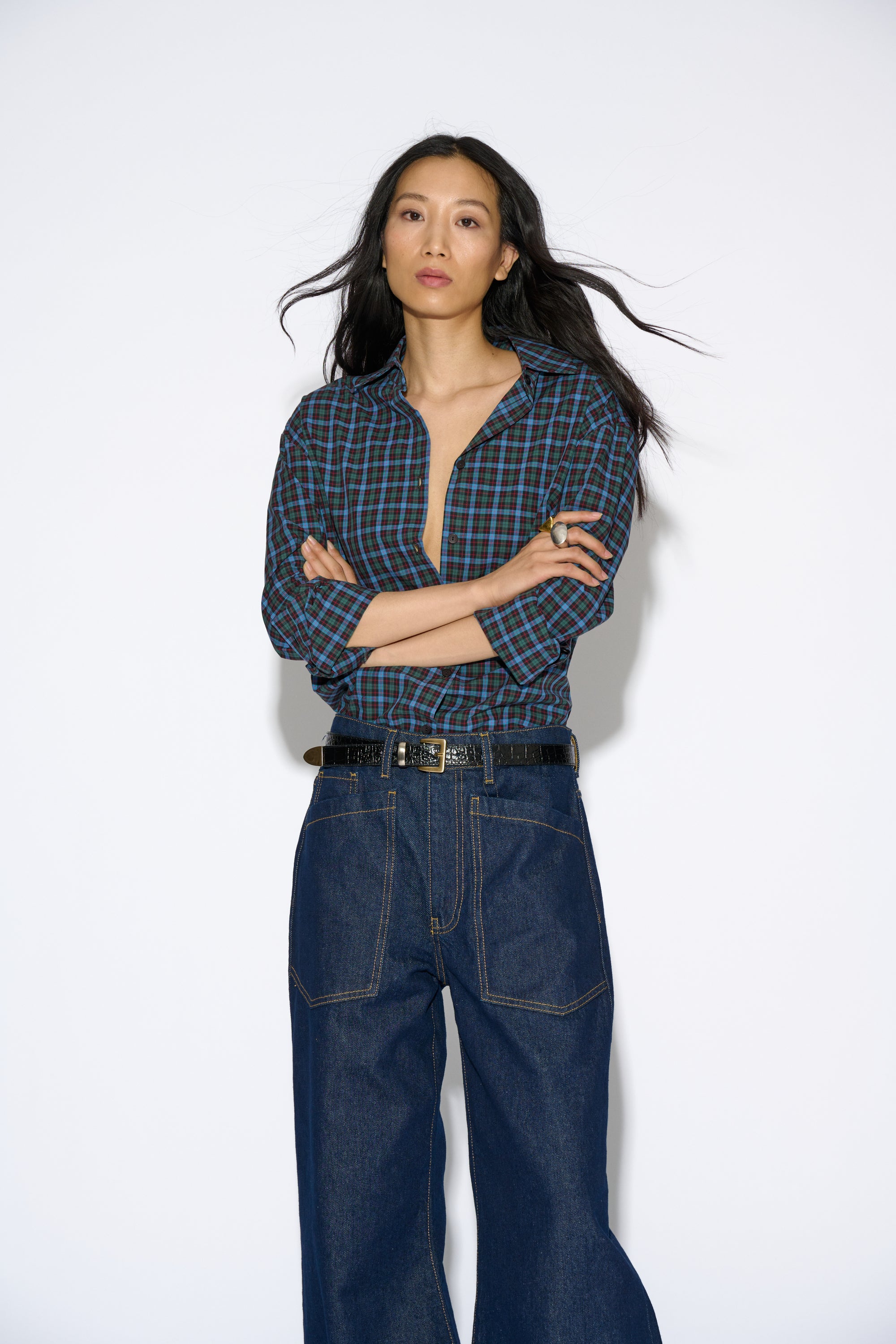 CAMISA GRACE CUADROS AZUL