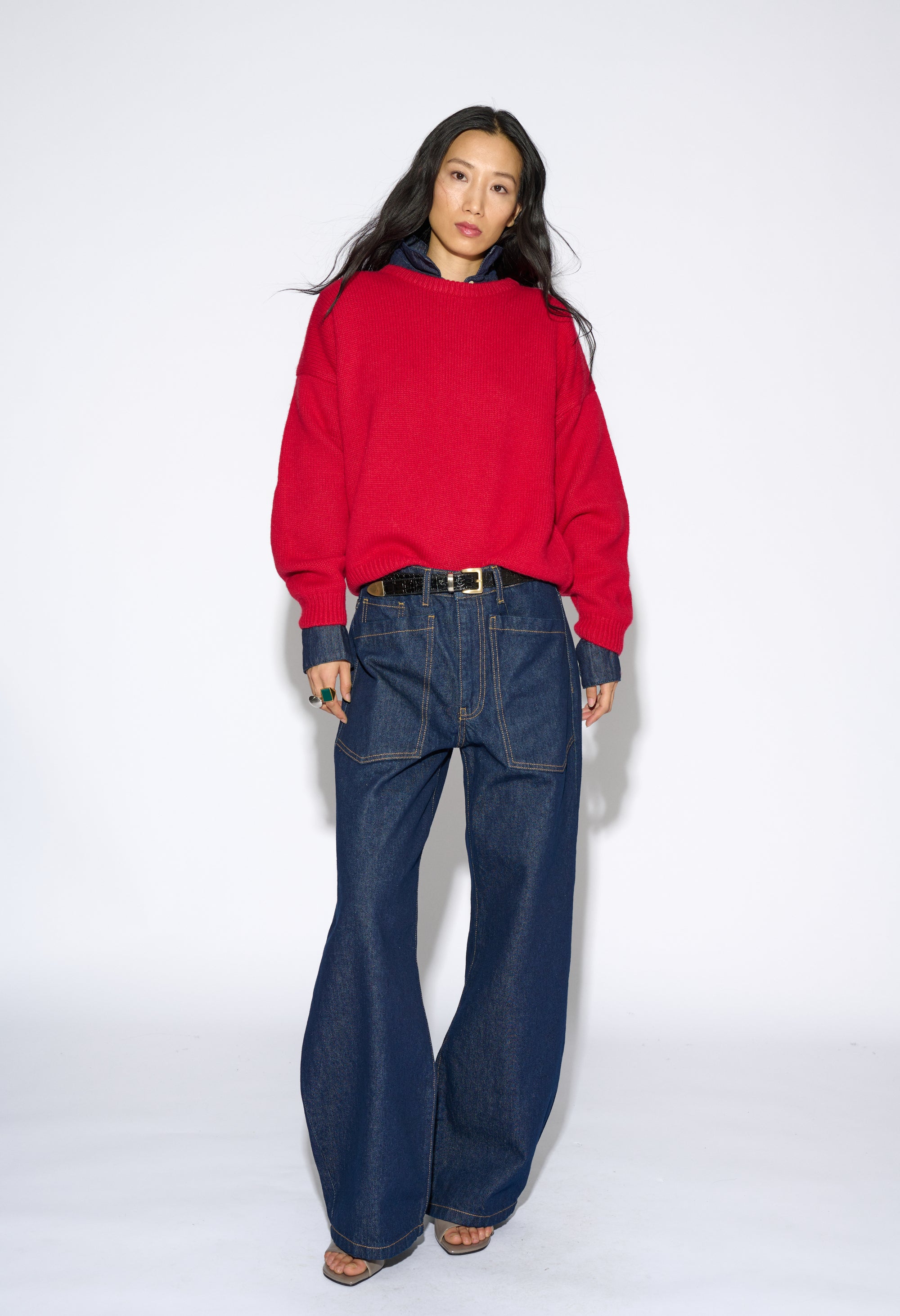 ROSI RED WOOL AND CASHMERE SWEATER