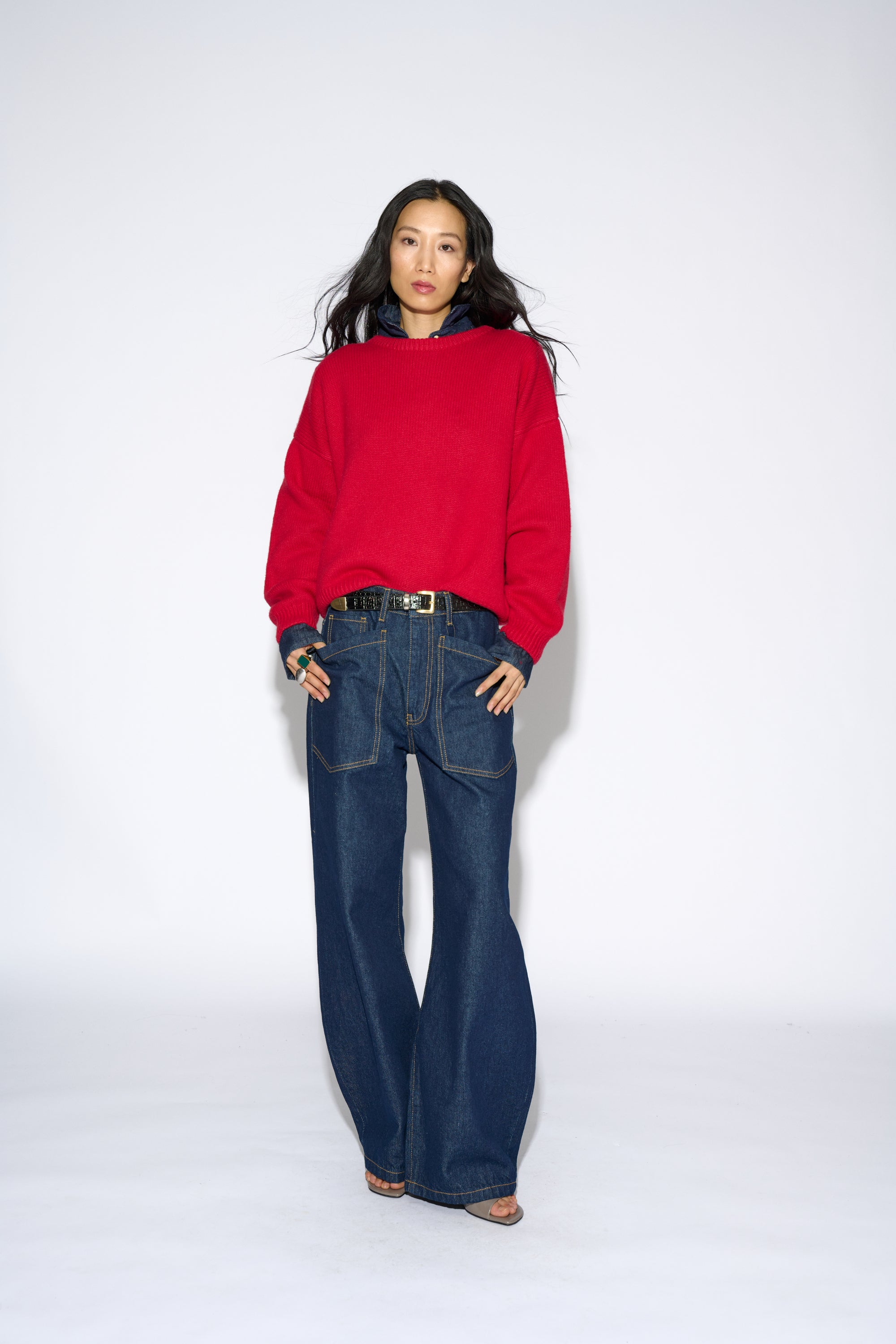 ROSI RED WOOL AND CASHMERE SWEATER
