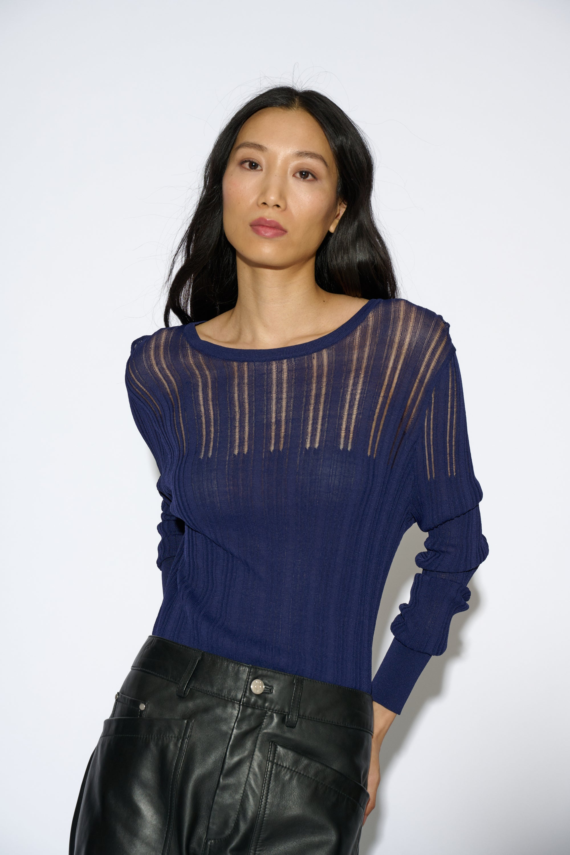 TOP SISI DESAGUJADO NAVY