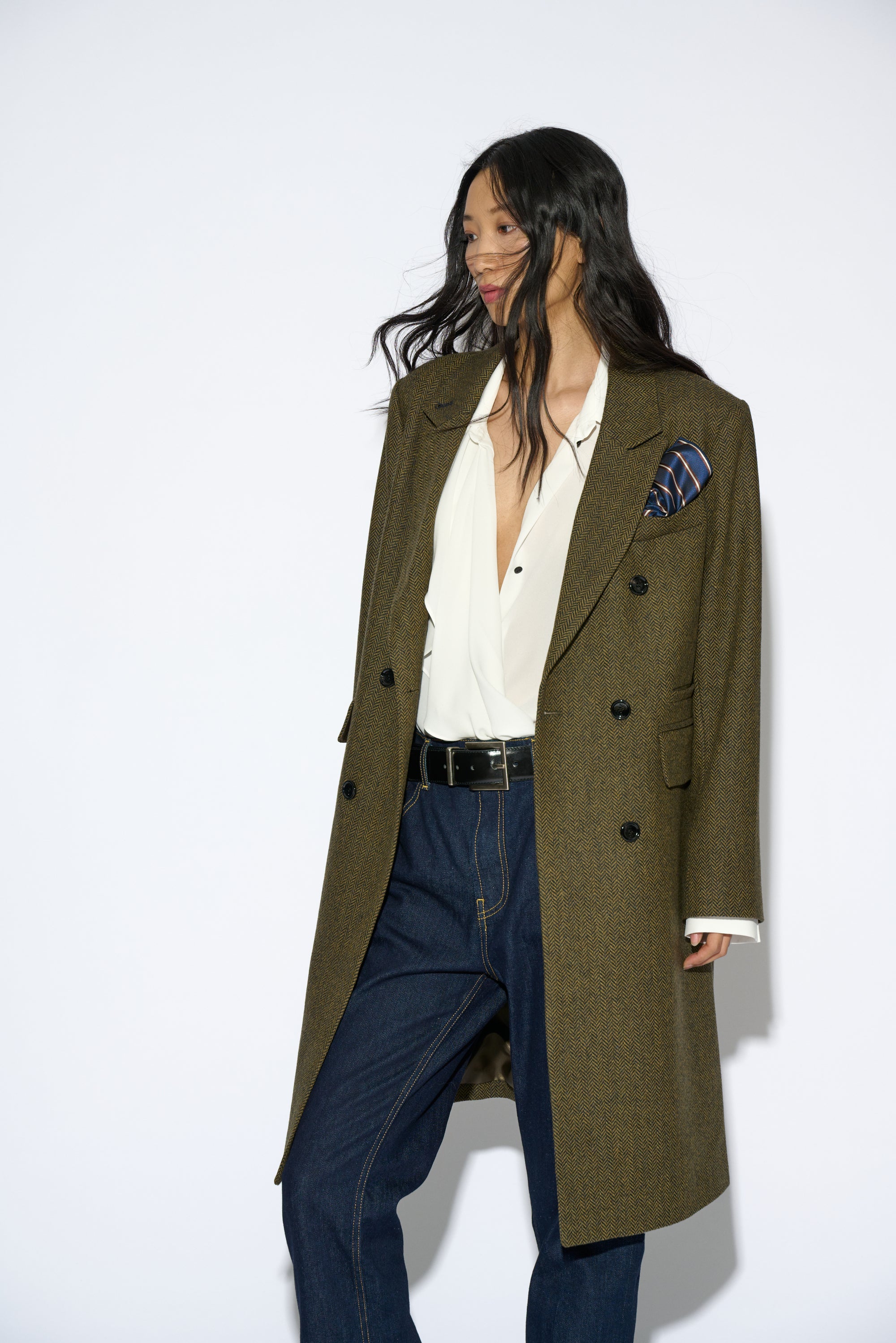 MANTEAU HARRIET CHEVRON VERT