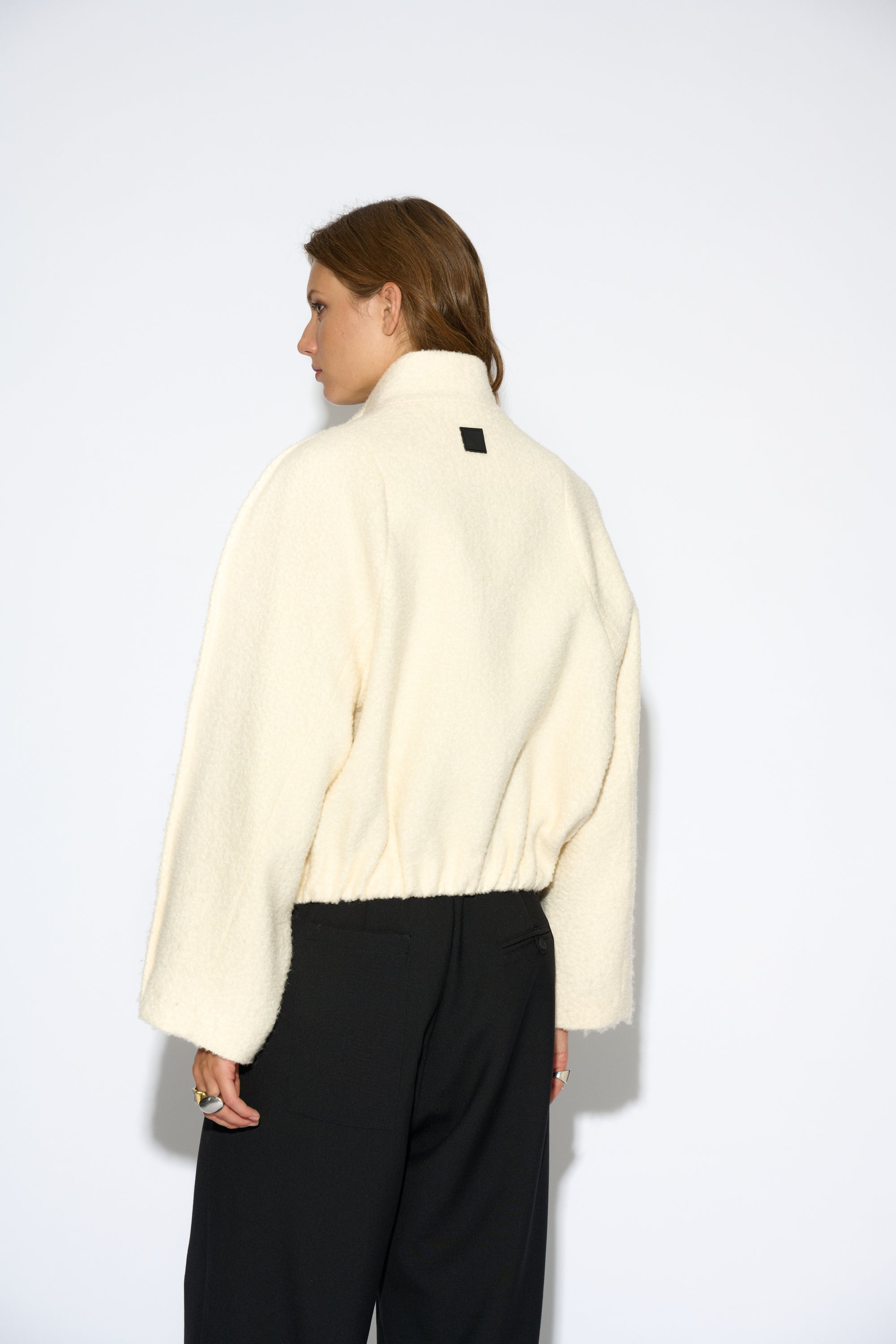 ECRU WOOL BOMBER