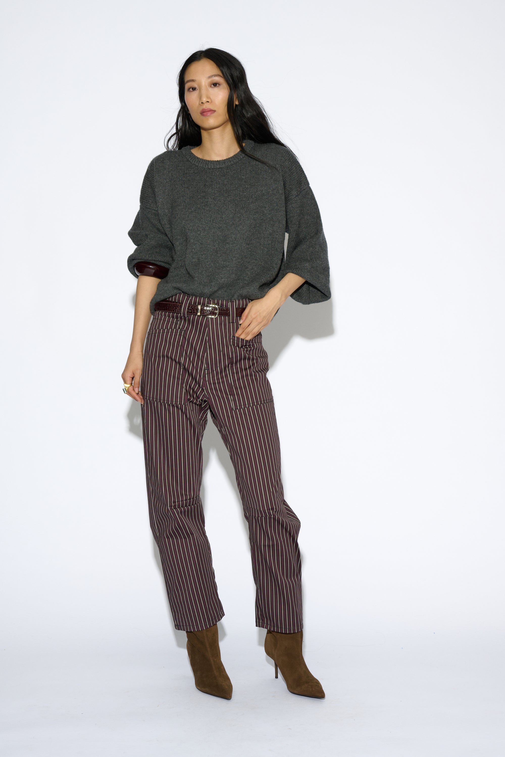 ROSY GREY WOOL AND CASHMERE JUMPER