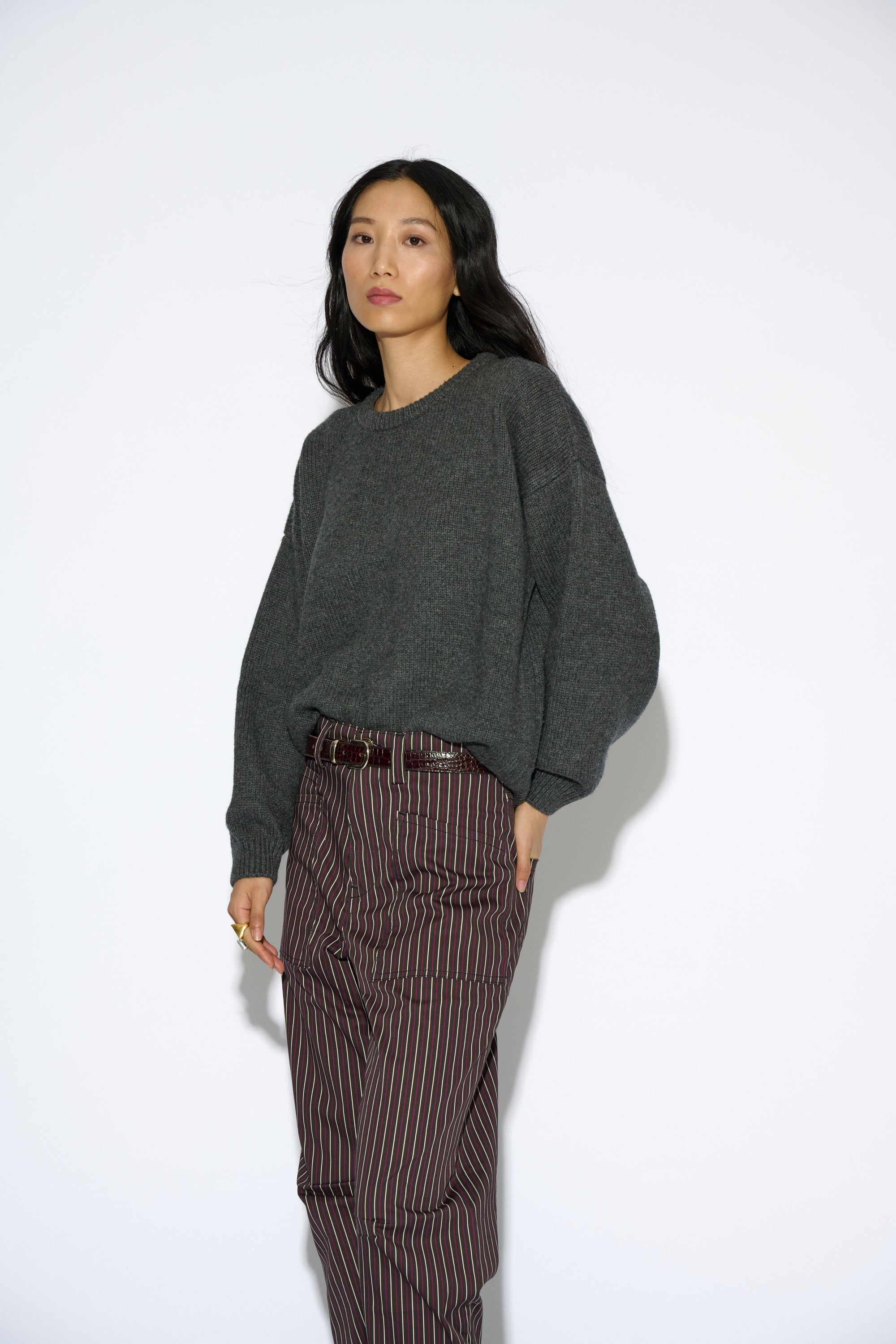 ROSY GREY WOOL AND CASHMERE JUMPER
