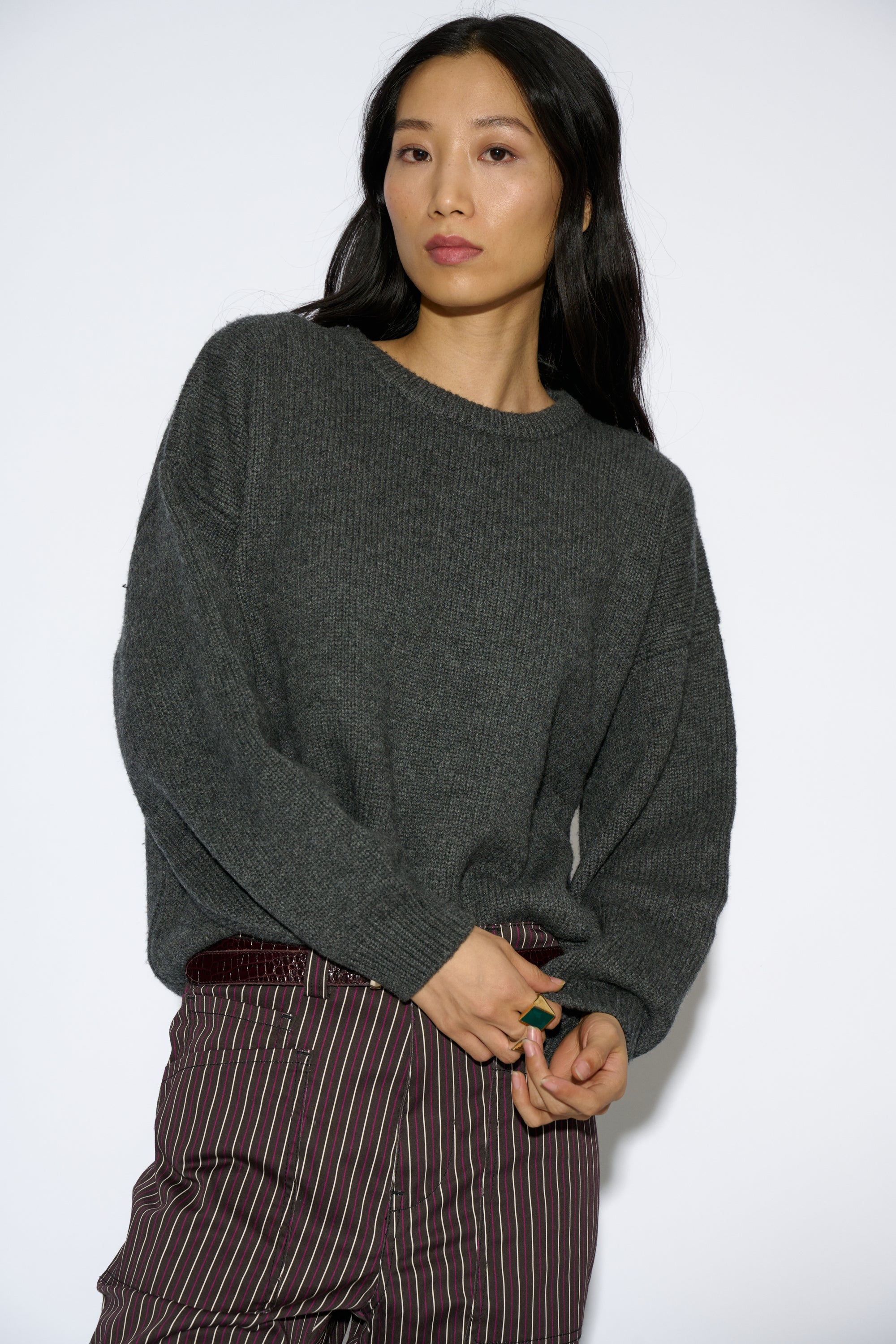 ROSY GREY WOOL AND CASHMERE JUMPER
