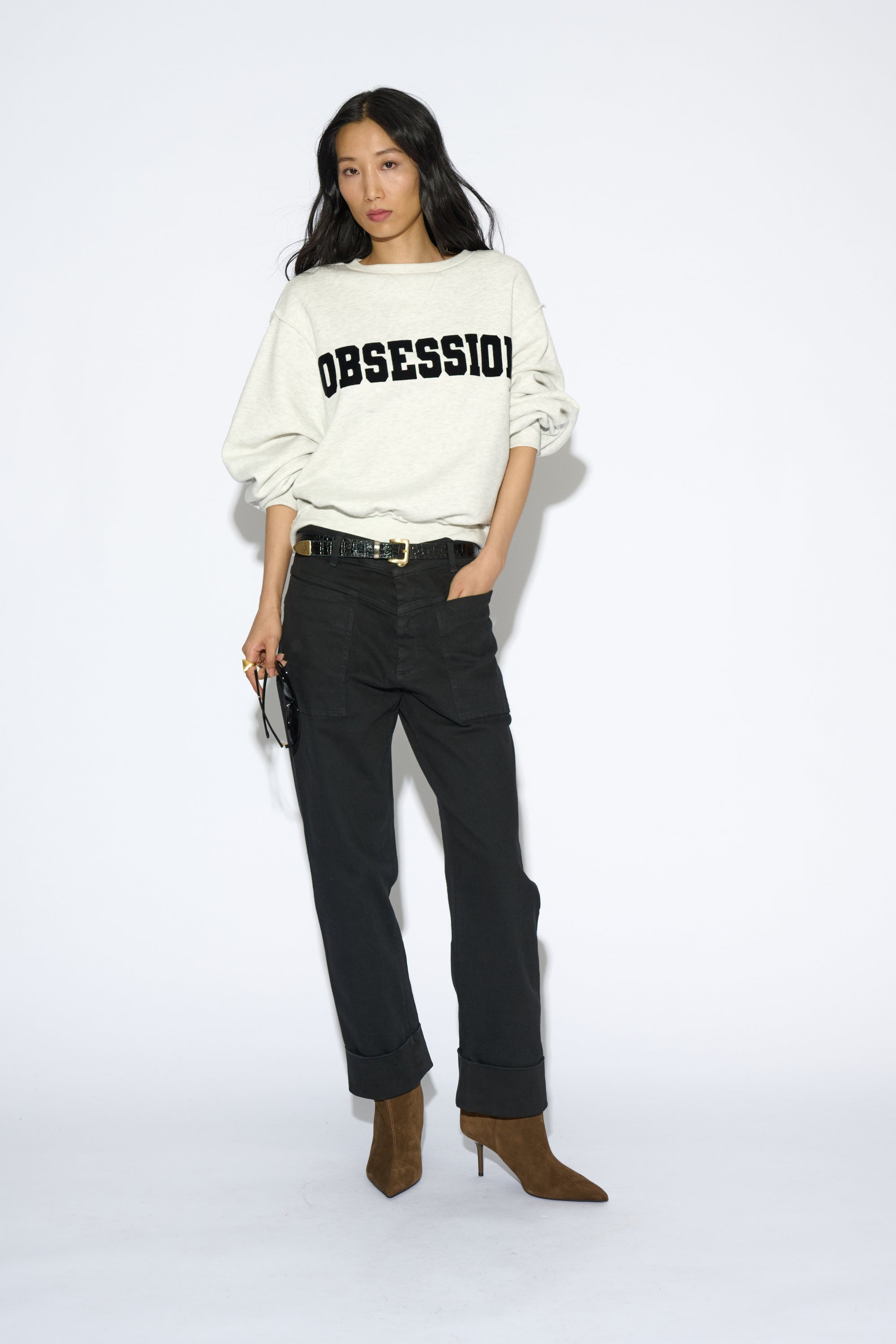 SUDADERA OBSESSION CUELLO REDONDO GRIS