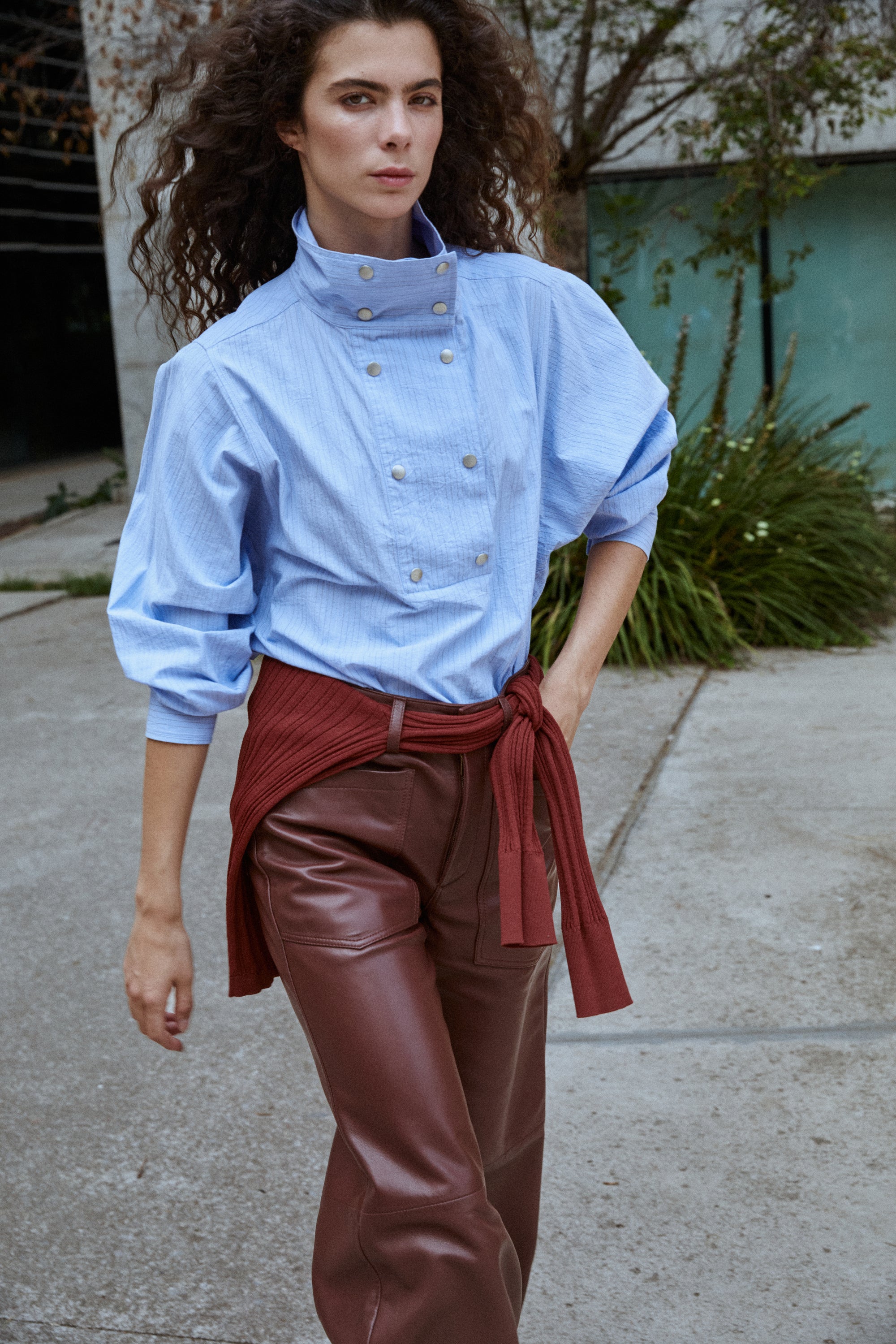 GAVINA SNAPS BLUE SHIRT