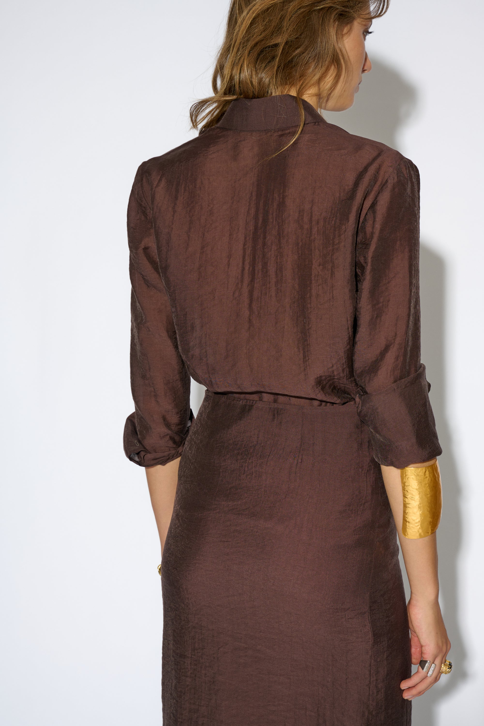 CAMISA DAMAS MARRÓN L.M X BADITS