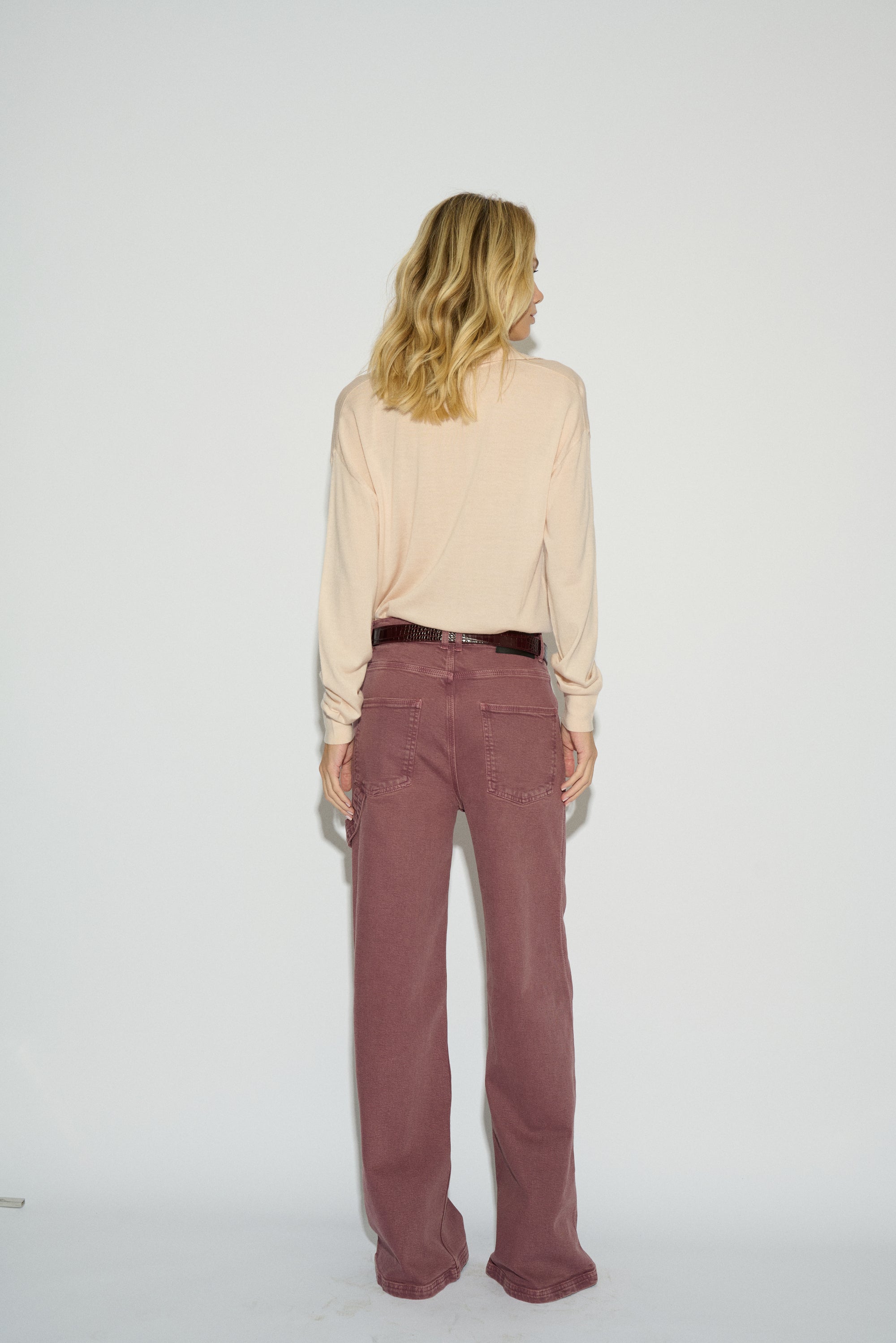 JEANS LUCA WIDE LEG TIRO MEDIO BERENJENA