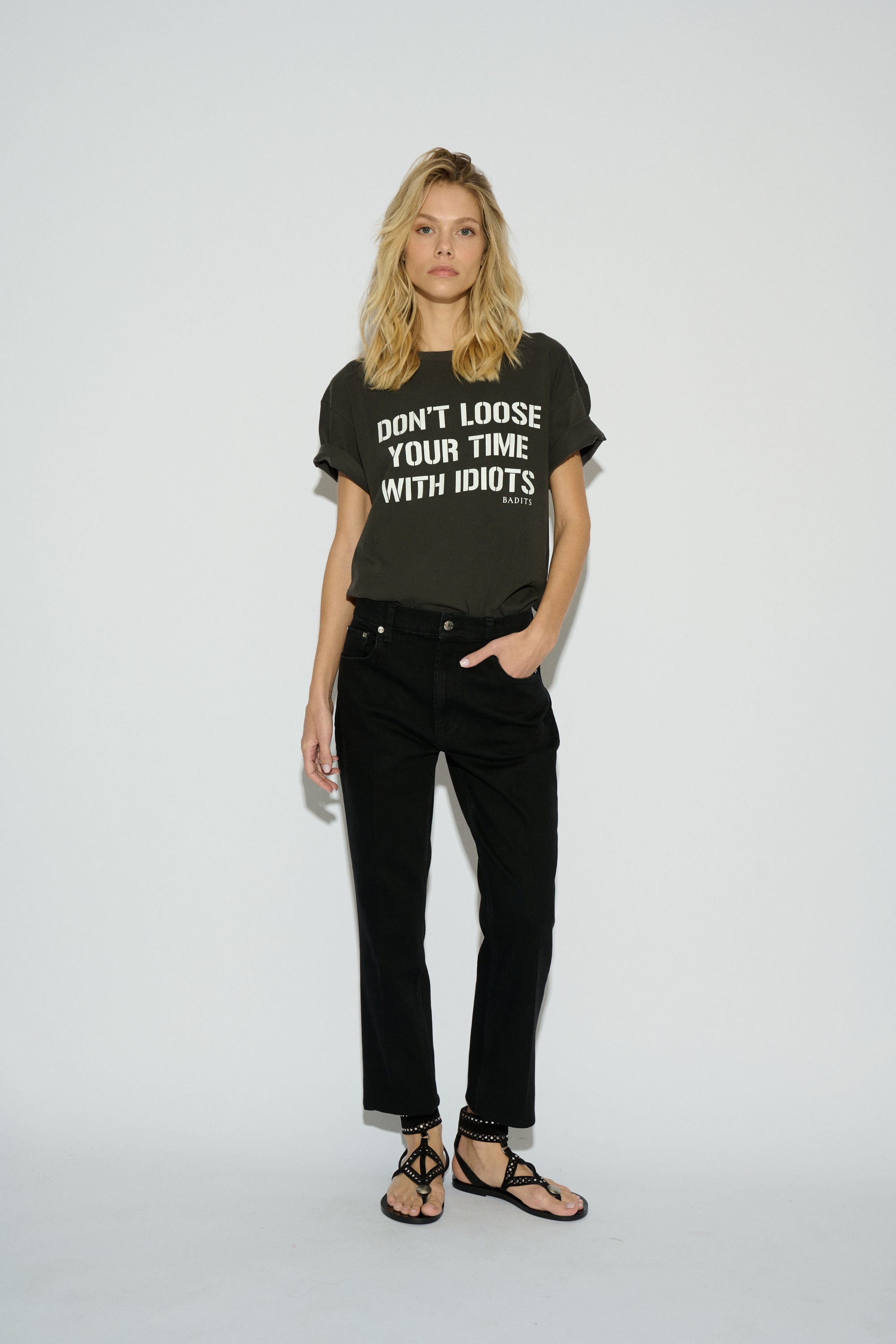 KIRA BOOTCUT MID-RISE BLACK JEANS