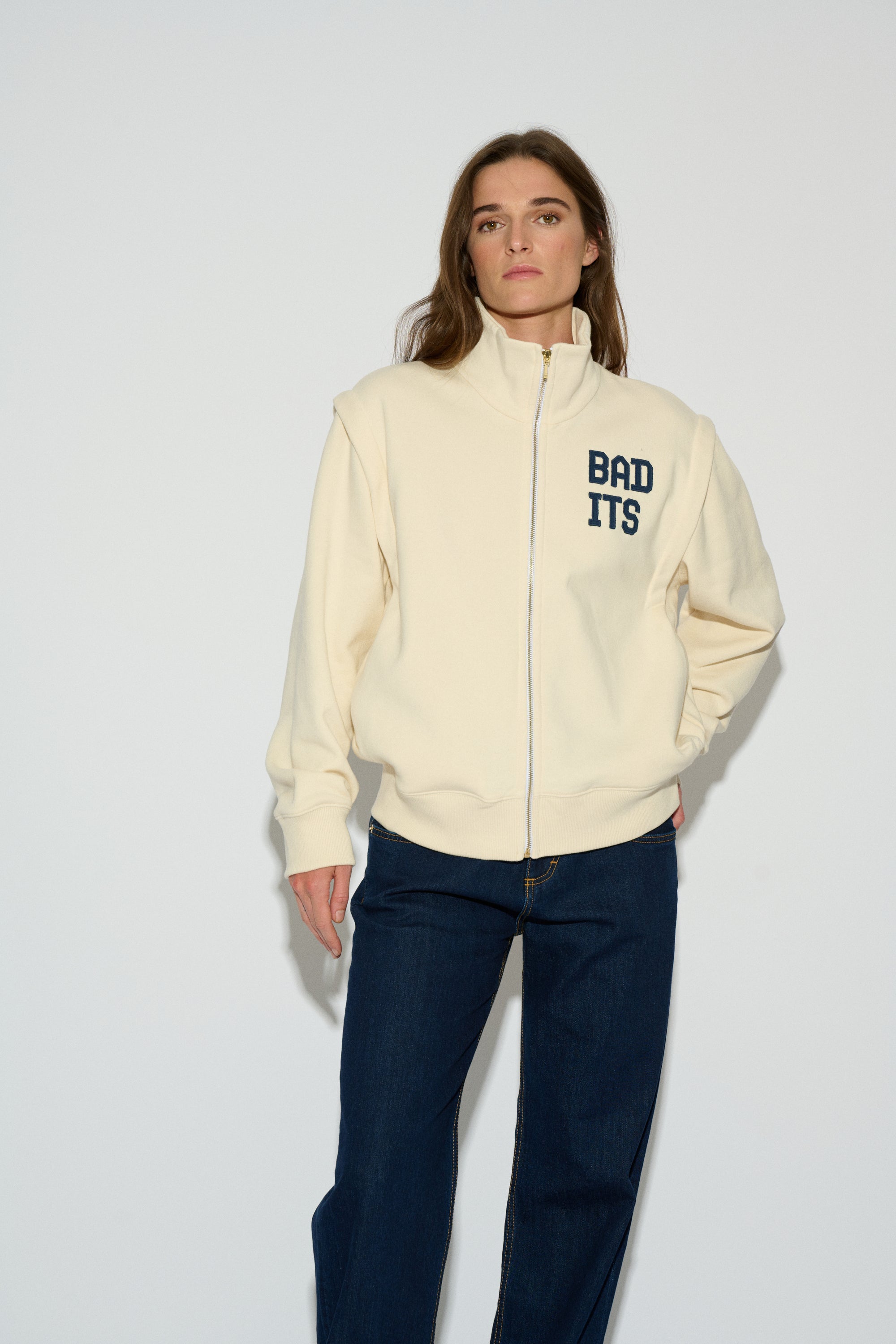 SUDADERA GALA CREMALLERA BLANCO ROTO