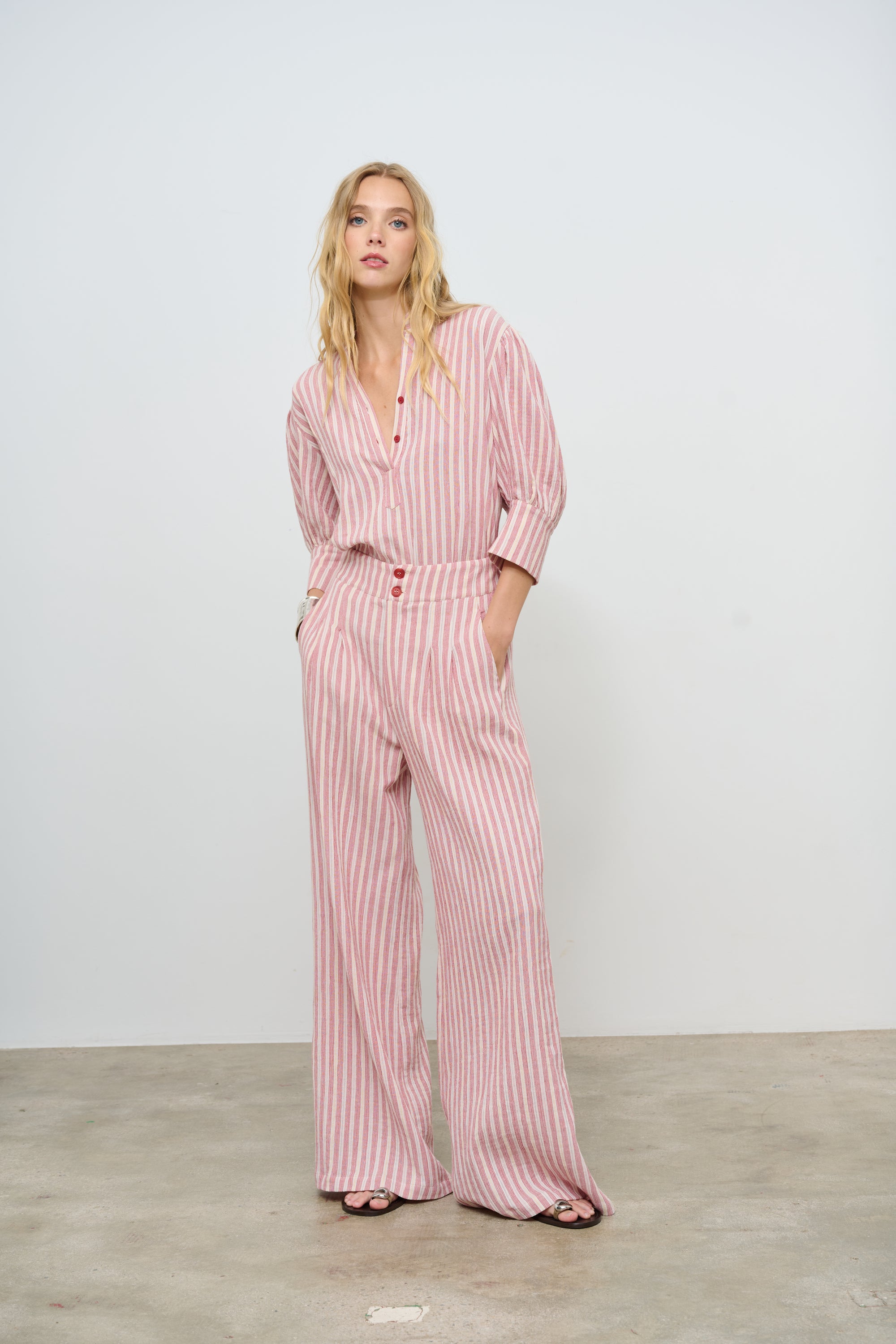 PANTS FRANKIE SS STRIPES RED