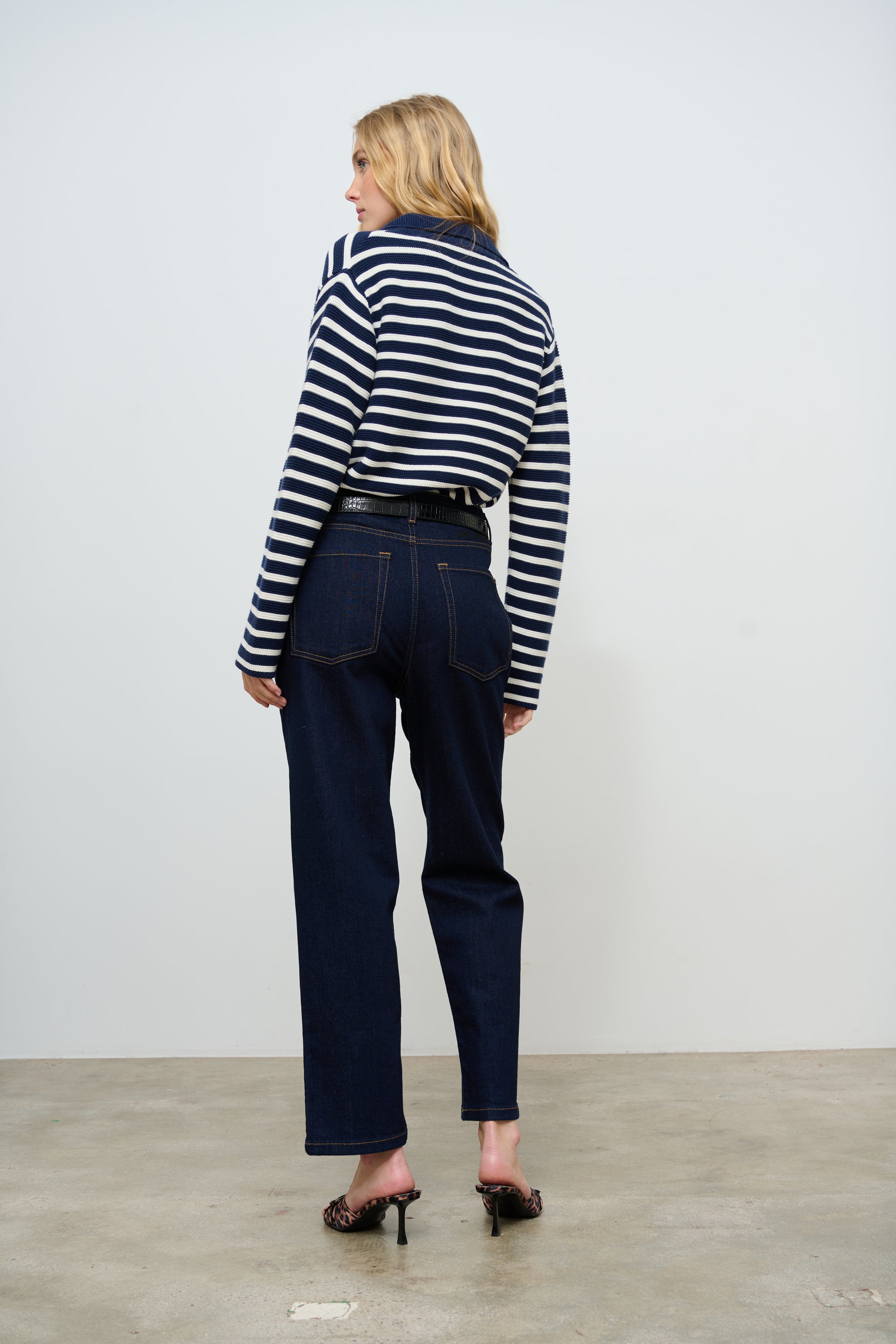 CARDIGAN SAONA STRIPES WHITE/BLUE