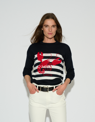 NAVY ROUND NECK SUN JERSEY