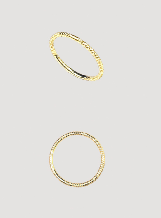 Round stacking ring gold