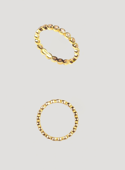 Eternity bezel ring gold