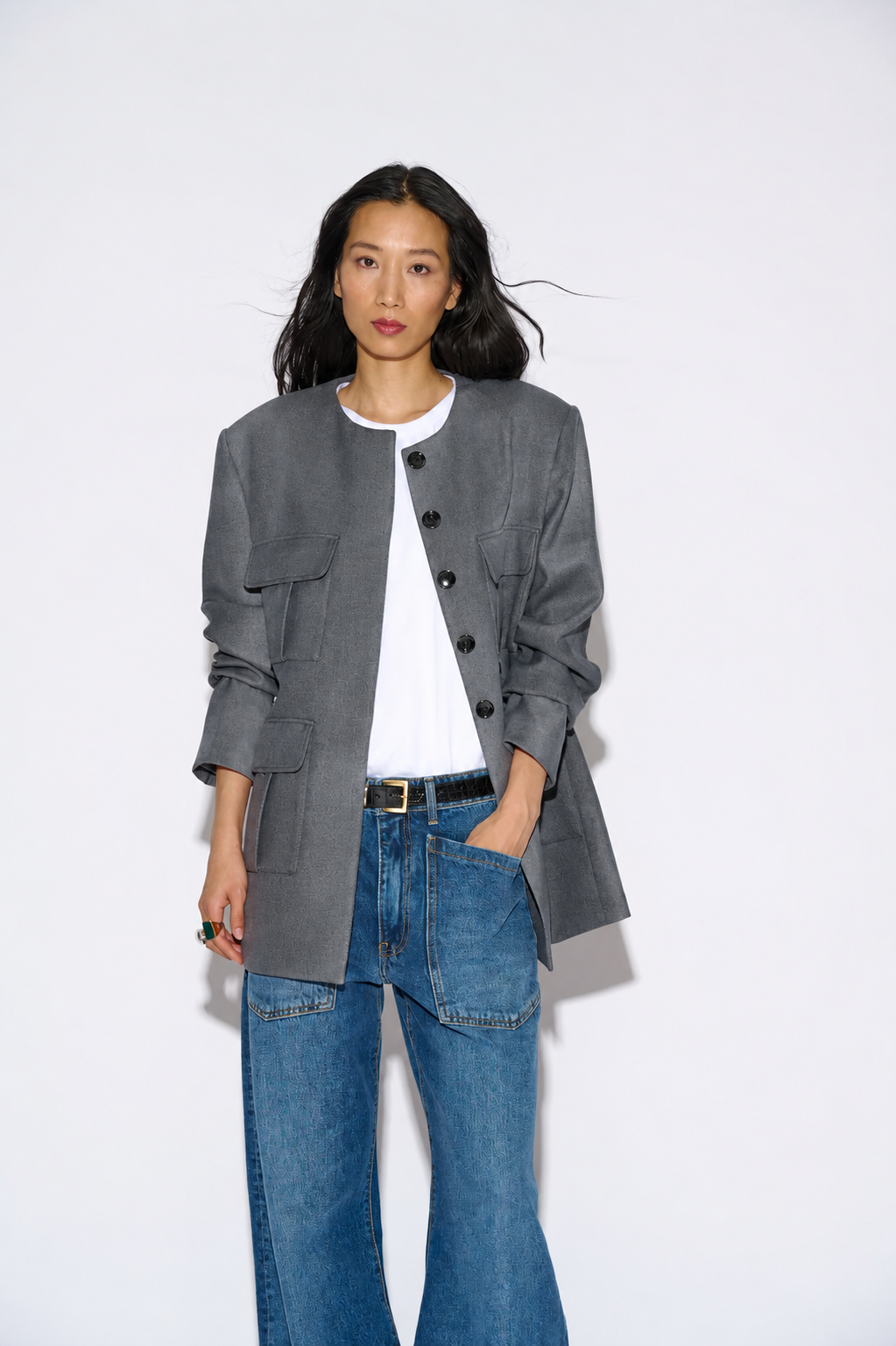 BELLA JACKET POCKETS GREY