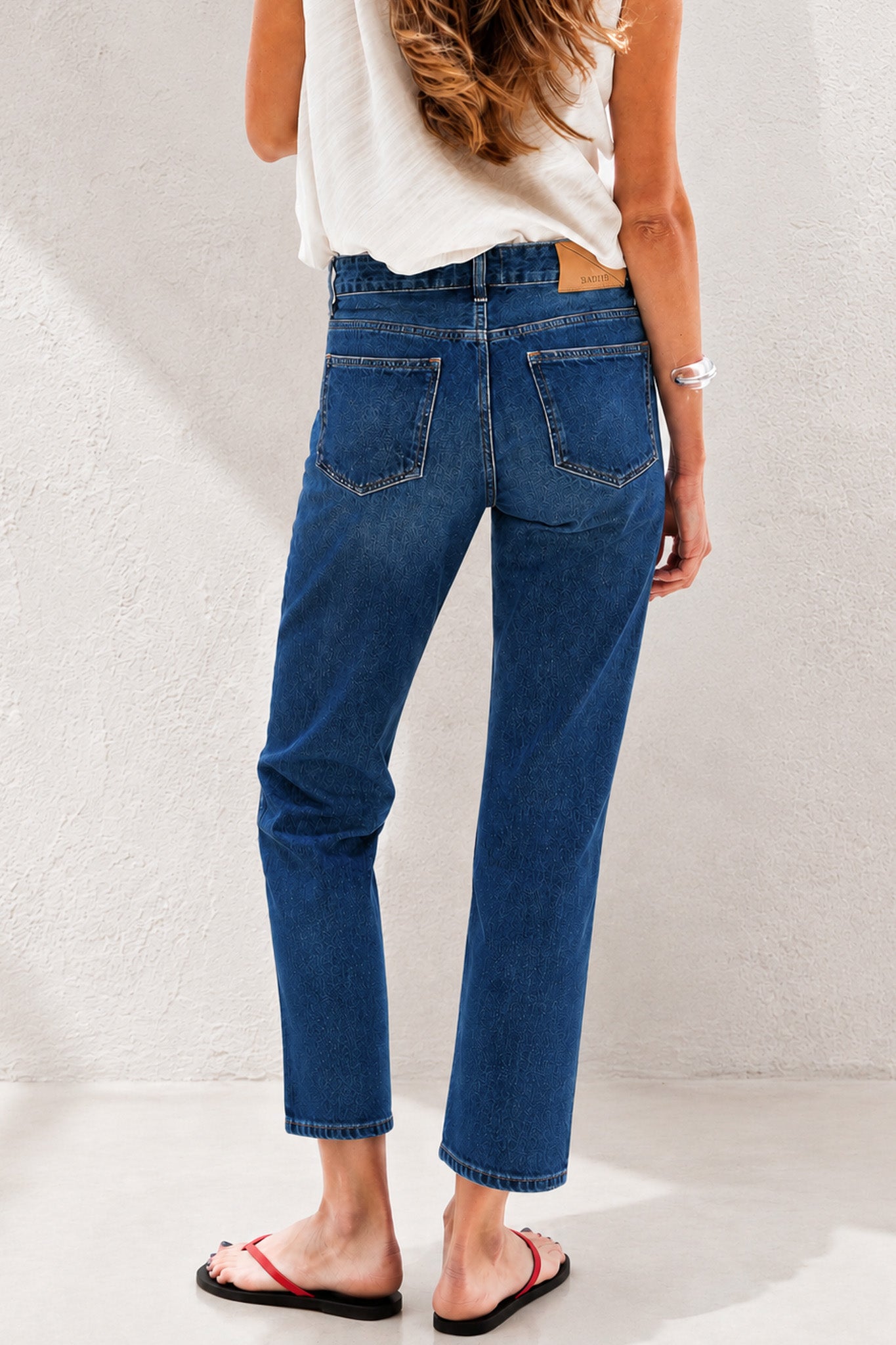 GLORIA MID-RISE STRAIGHT JEANS MEDIUM BLUE